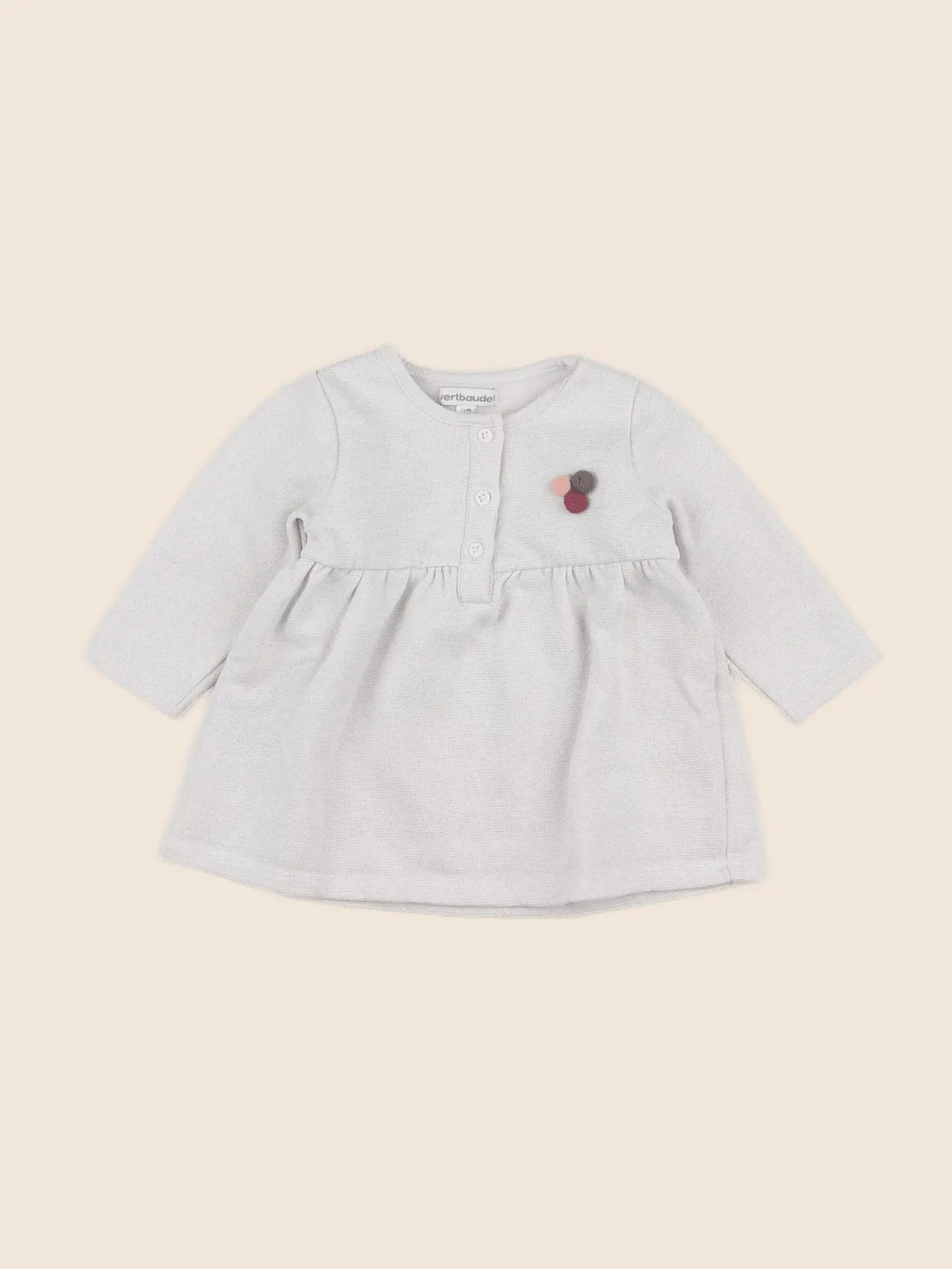 Vertbaudet - robe argent, gris - 12 mois