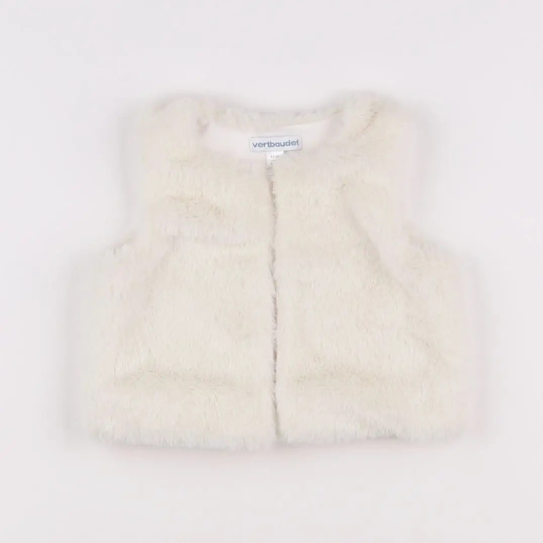 Vertbaudet - gilet blanc - 6 mois