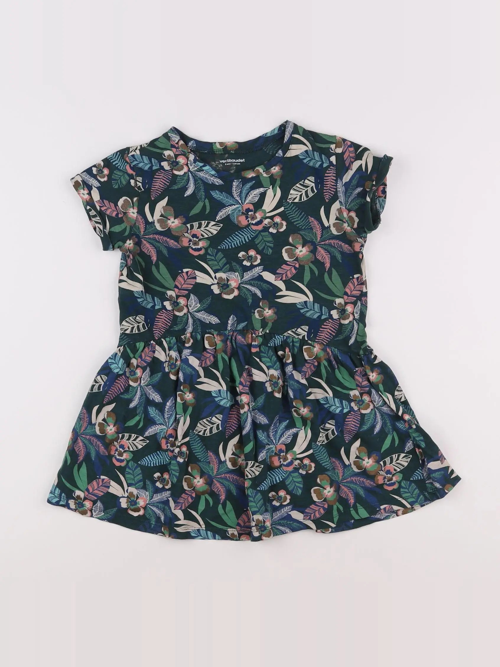 Vertbaudet - robe vert - 5 ans