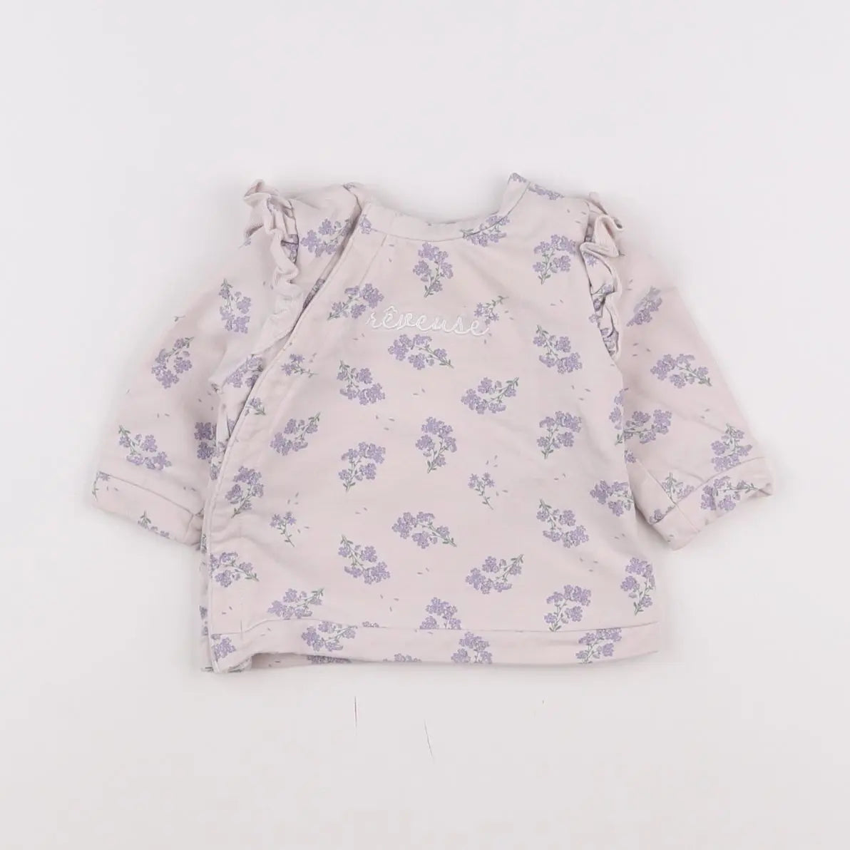 Vertbaudet - sweat violet - 3 mois