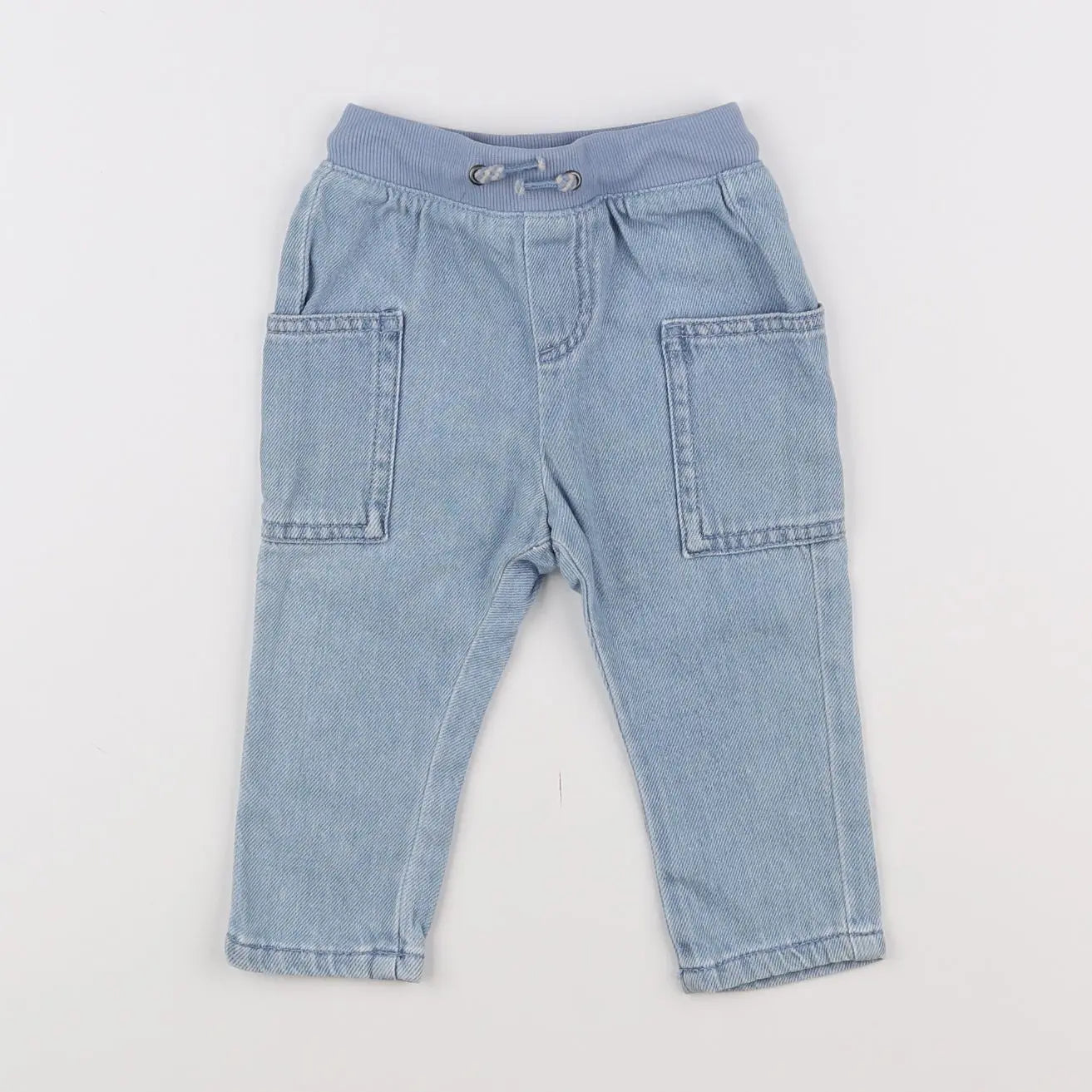 Vertbaudet - pantalon bleu - 12 mois