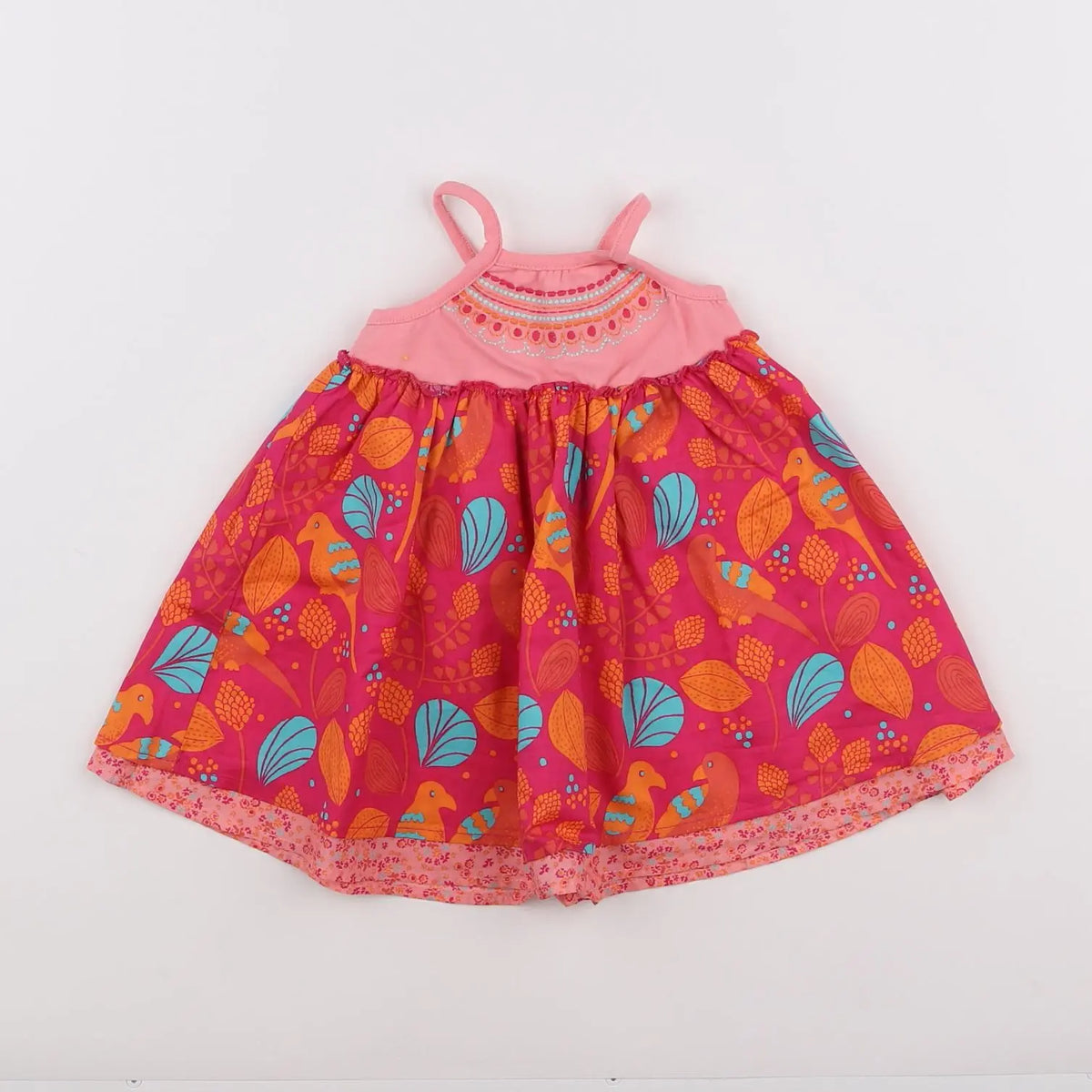Vertbaudet - robe rose, rouge - 6 mois