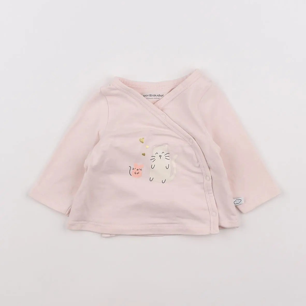 Vertbaudet - tee-shirt rose - 3 mois