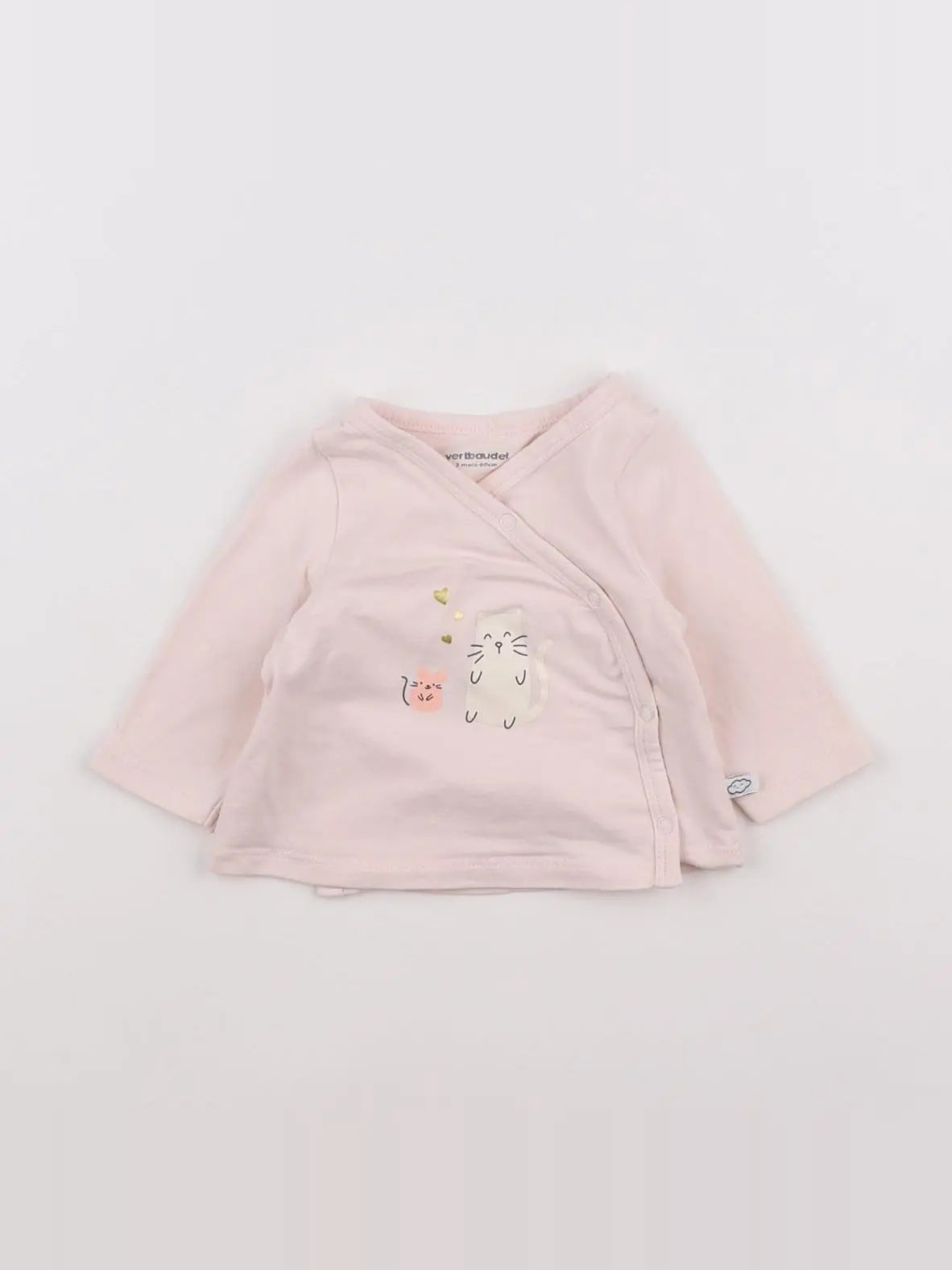Vertbaudet - tee-shirt rose - 3 mois