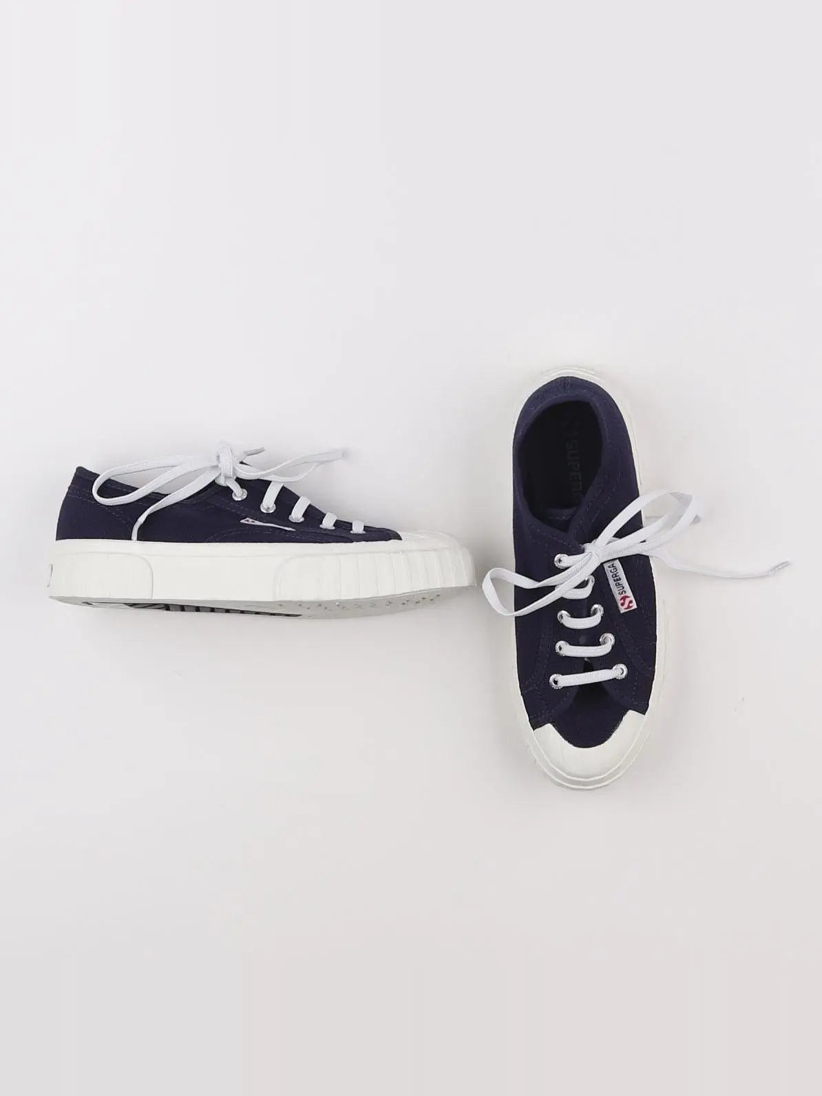 Superga - tennis à scratch/ lacets bleu - pointure 34