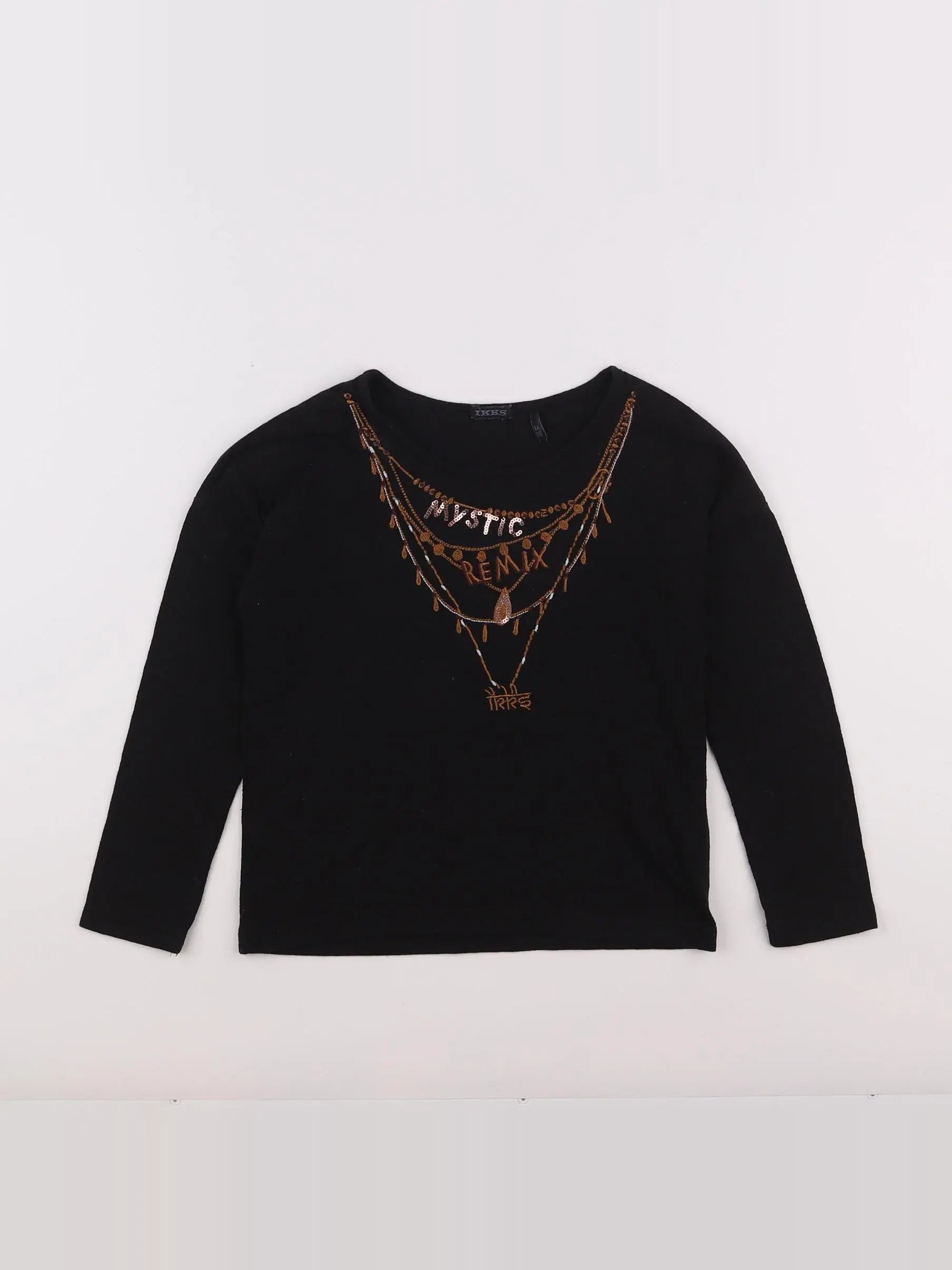 IKKS - tee-shirt noir, bronze - 6 ans