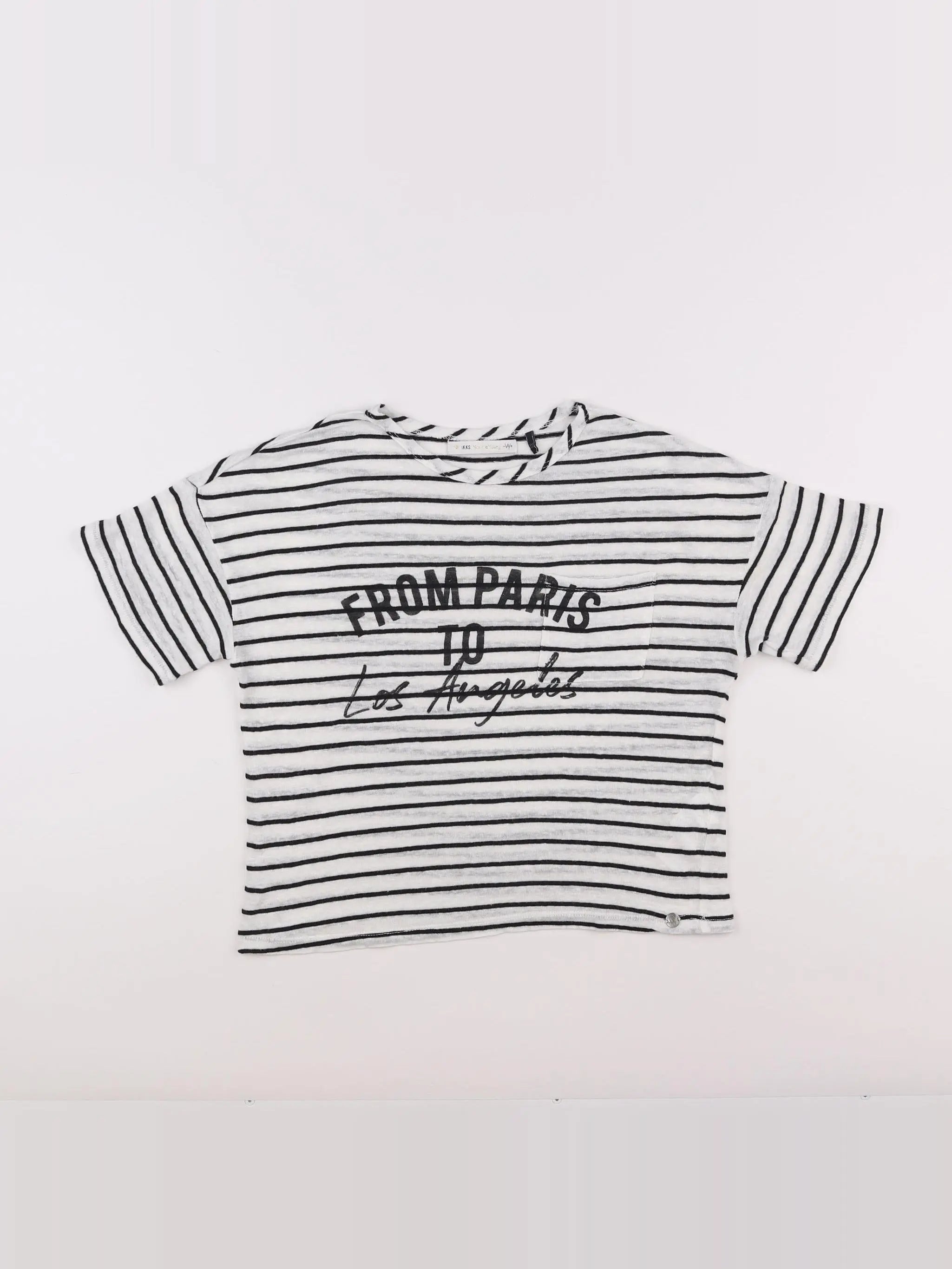IKKS - tee-shirt blanc, noir - 10 ans