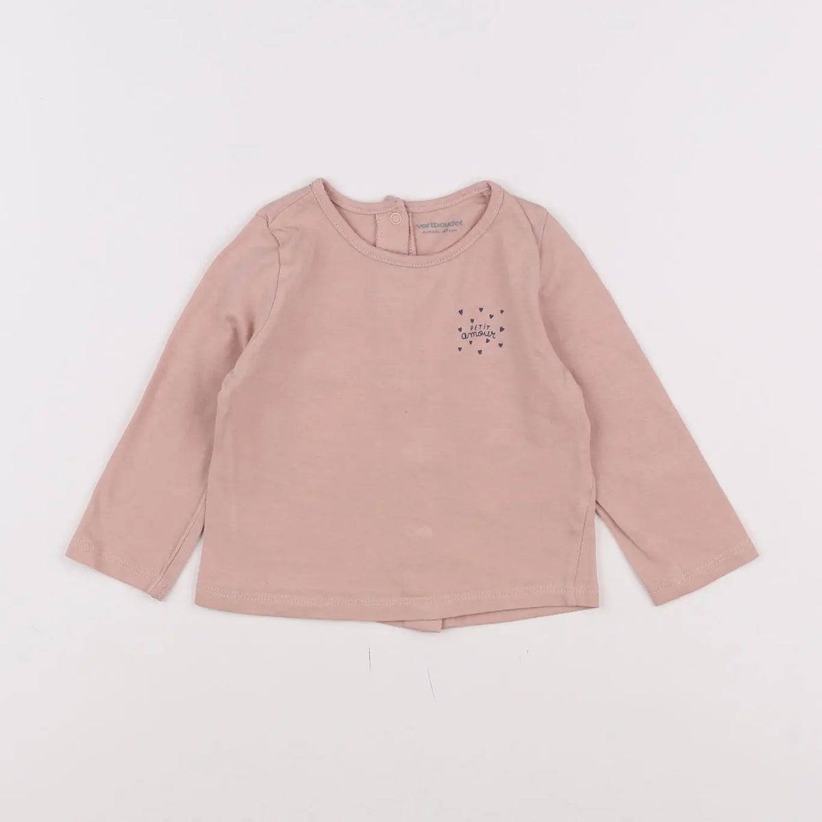 Vertbaudet - tee-shirt rose - 6 mois