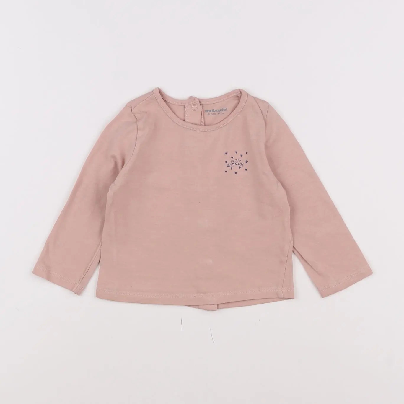 Vertbaudet - tee-shirt rose - 6 mois