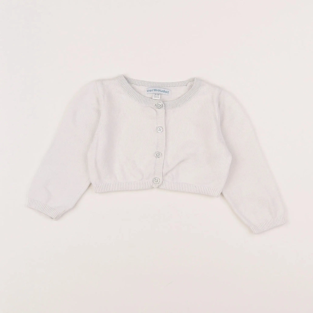 Vertbaudet - gilet blanc - 12 mois