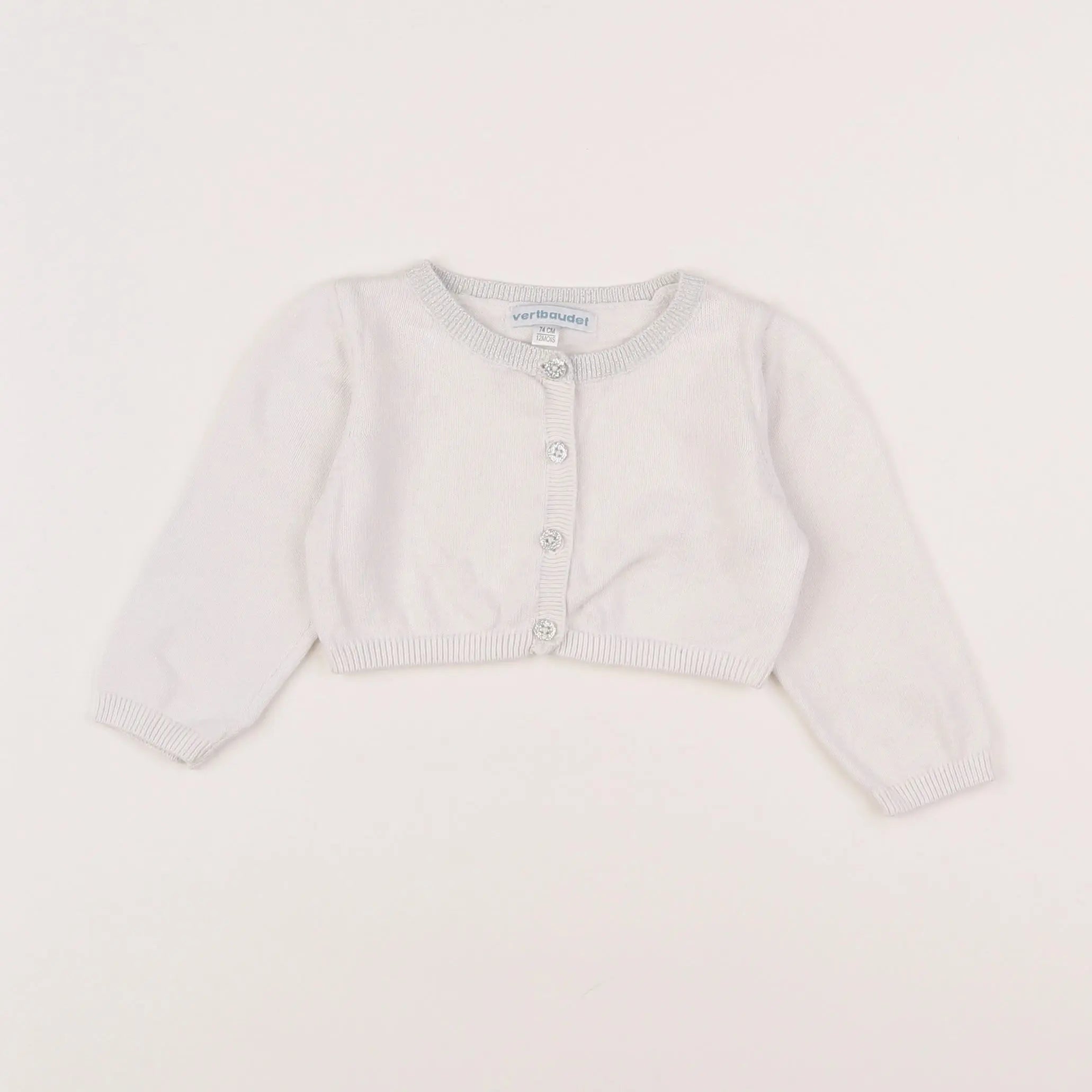 Vertbaudet - gilet blanc - 12 mois