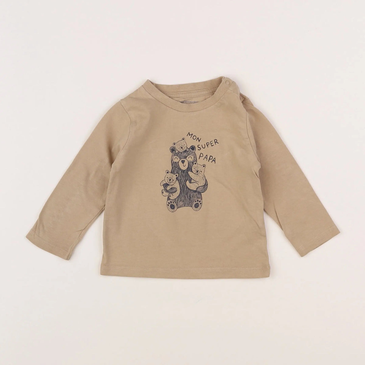 Vertbaudet - tee-shirt beige - 9 mois
