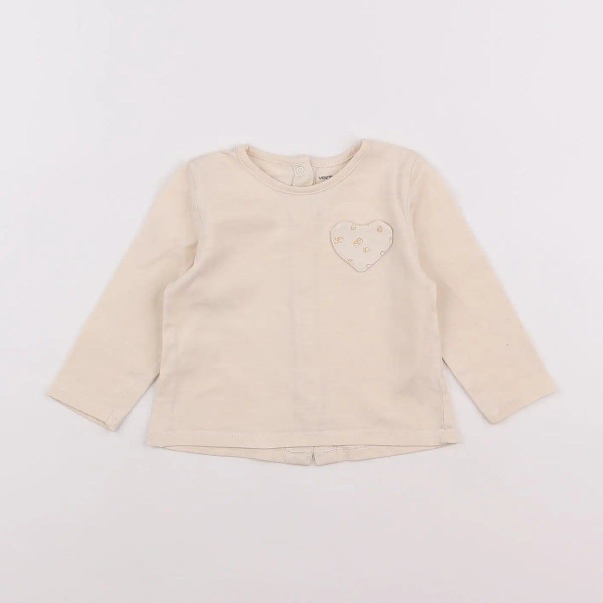 Vertbaudet - tee-shirt beige - 9 mois