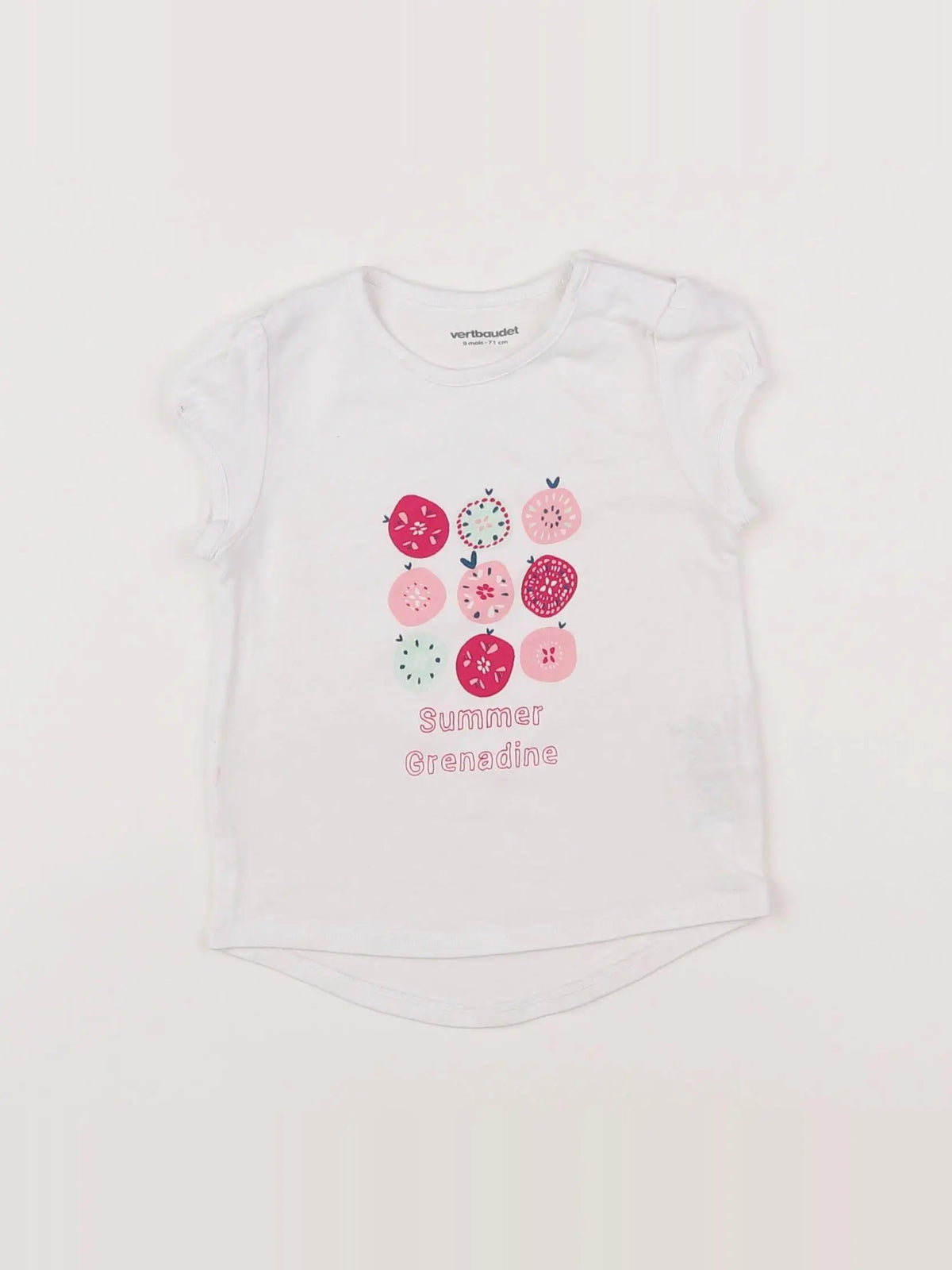 Vertbaudet - tee-shirt blanc - 9 mois
