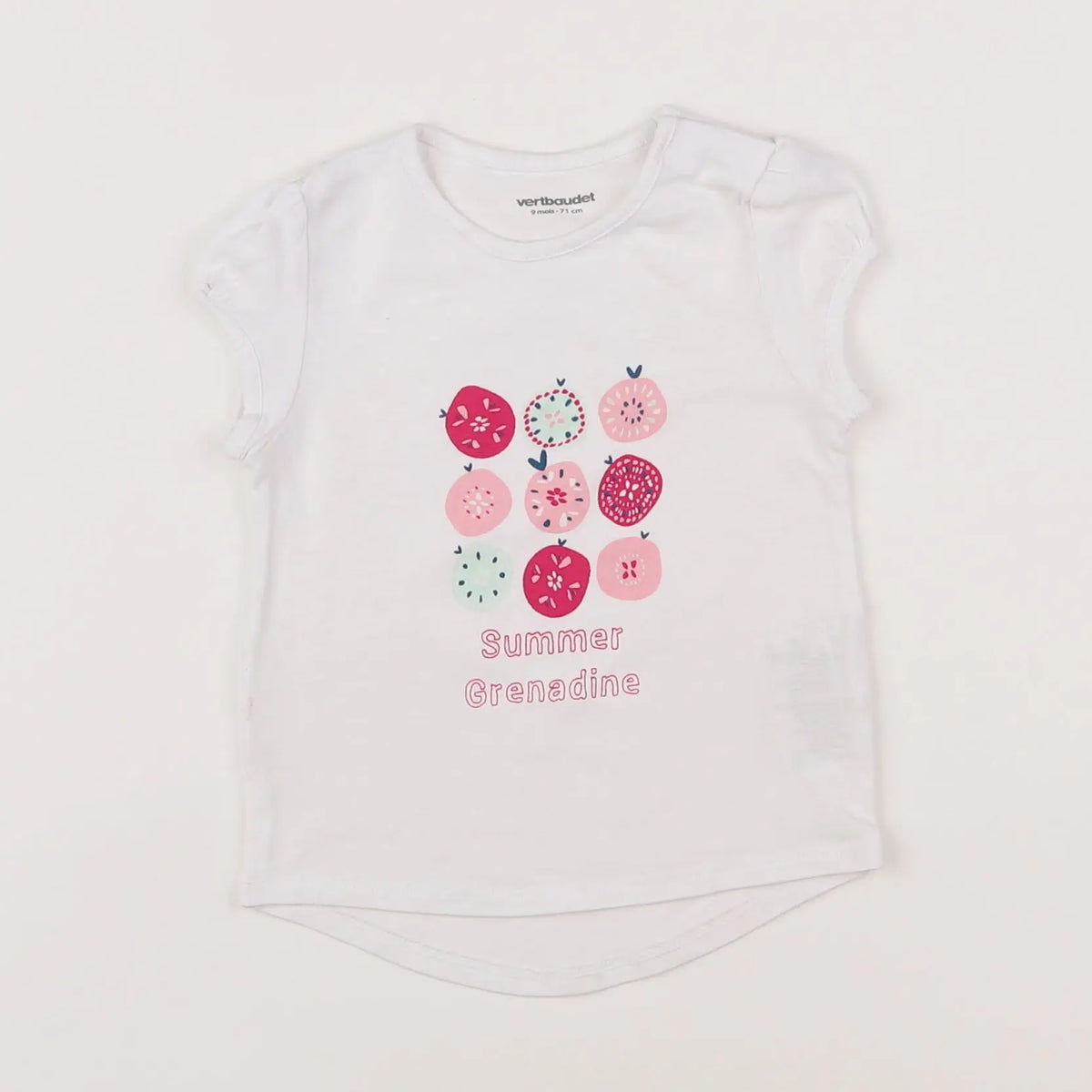 Vertbaudet - tee-shirt blanc - 9 mois
