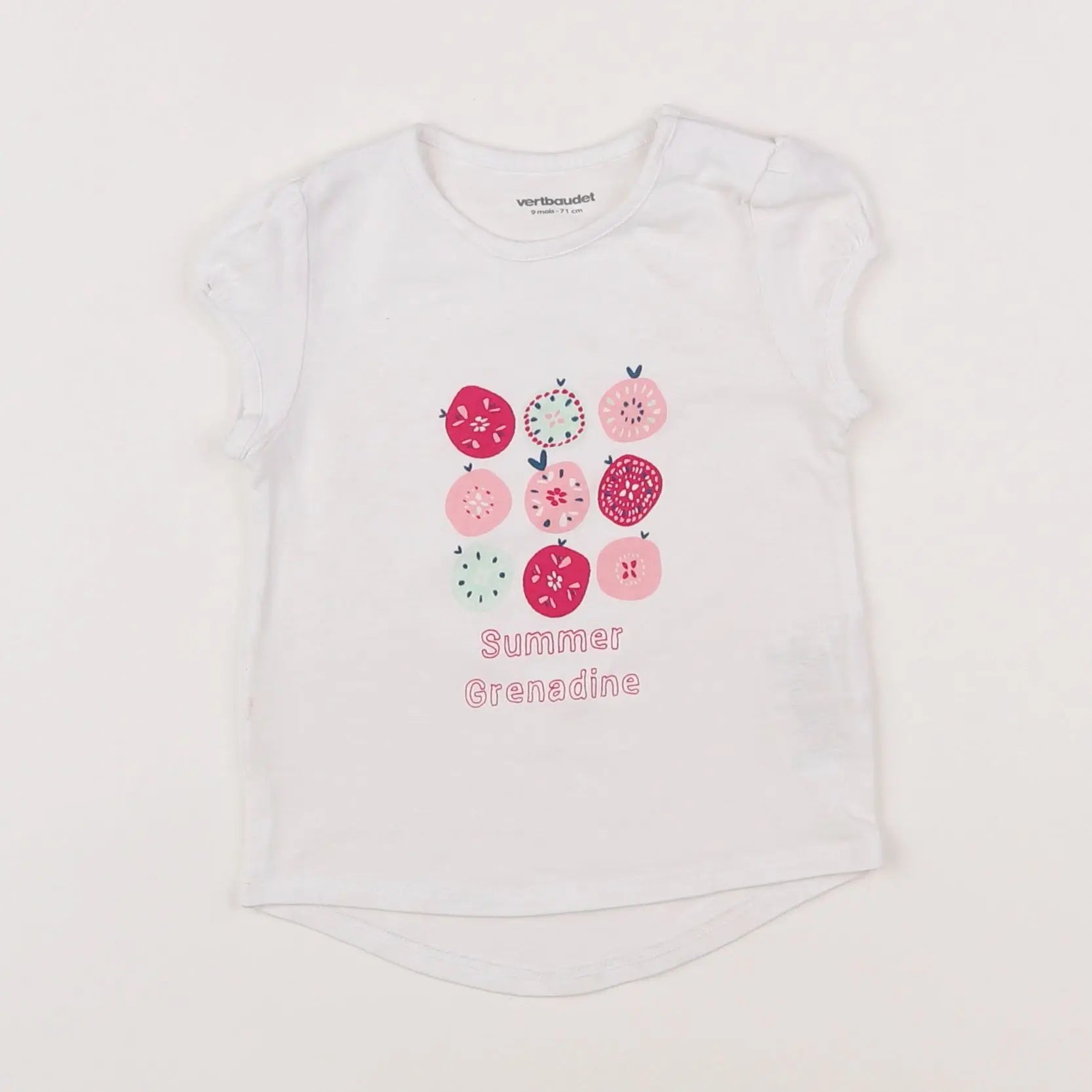 Vertbaudet - tee-shirt blanc - 9 mois