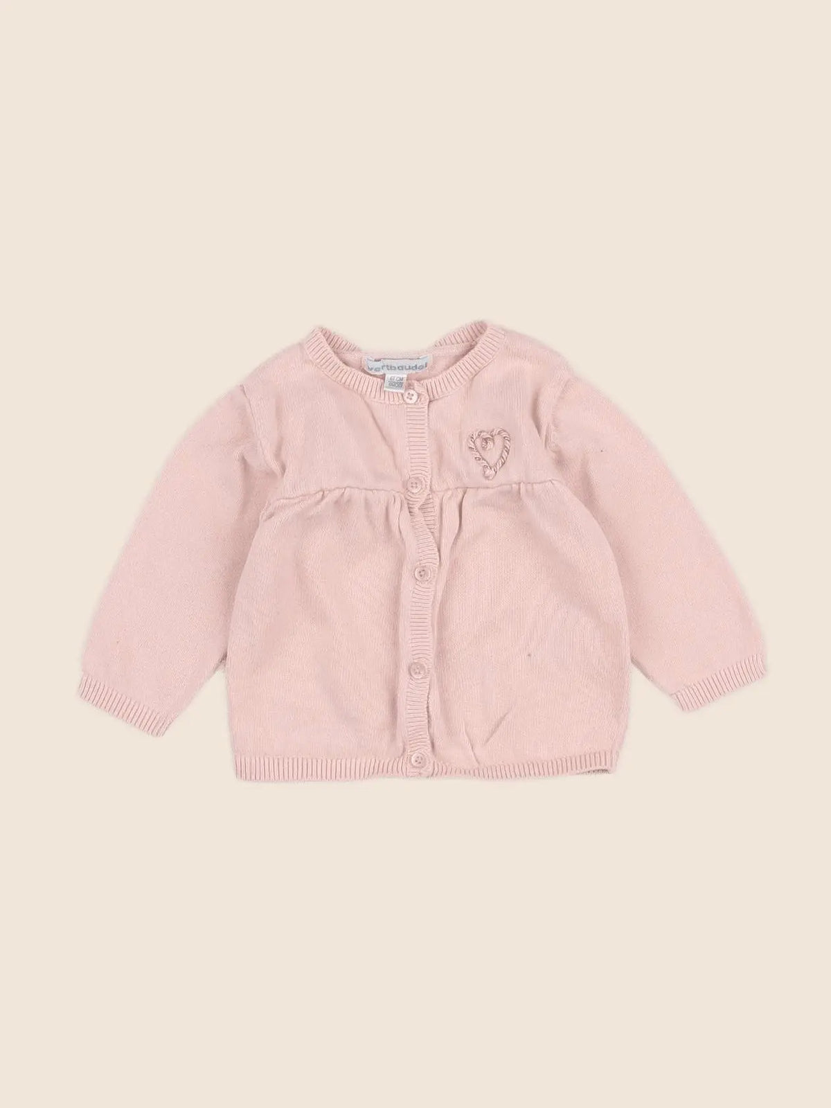 Vertbaudet - gilet rose - 6 mois
