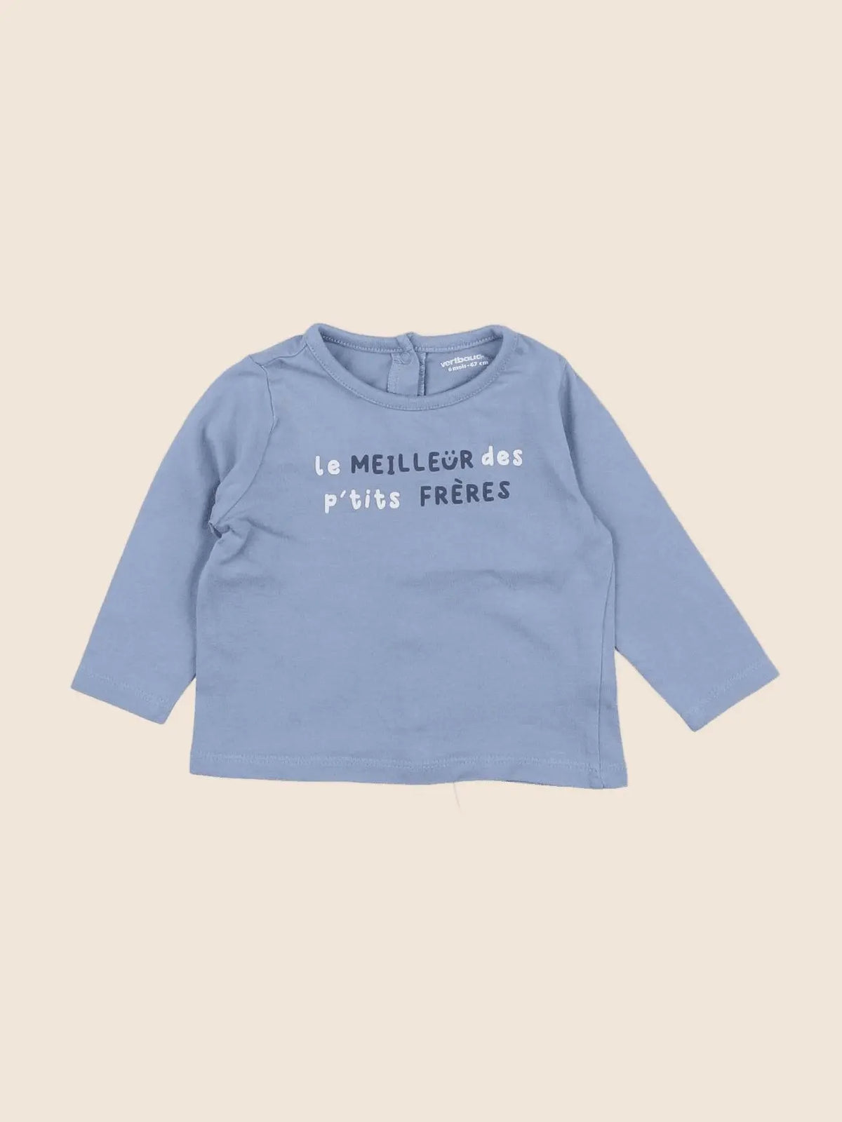 Vertbaudet - tee-shirt bleu - 6 mois