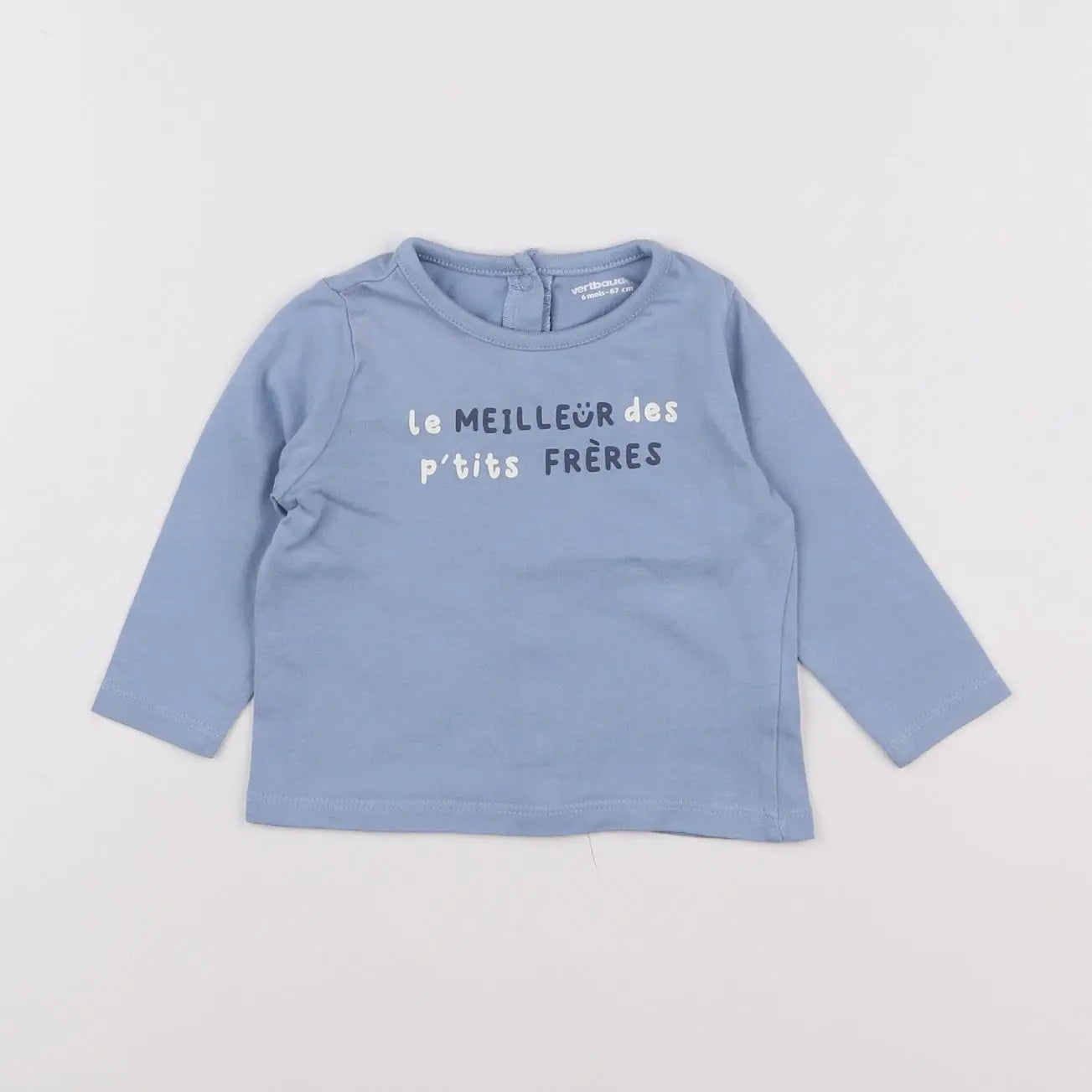 Vertbaudet - tee-shirt bleu - 6 mois