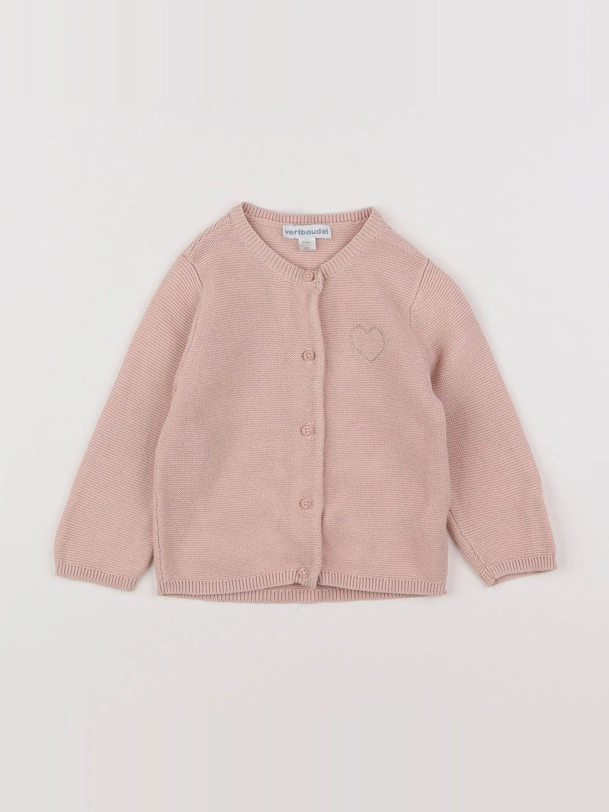 Vertbaudet - gilet rose - 9 mois