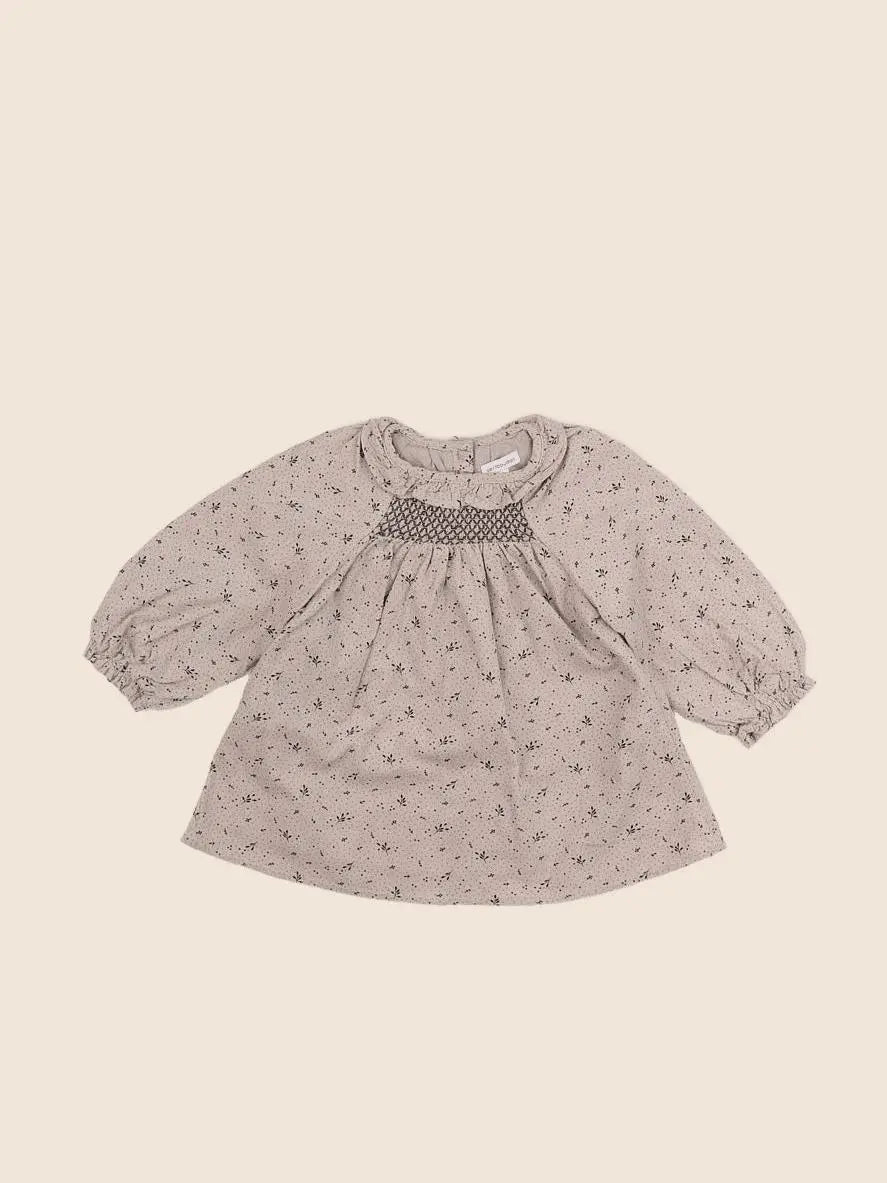 Vertbaudet - robe beige, bleu - 18 mois