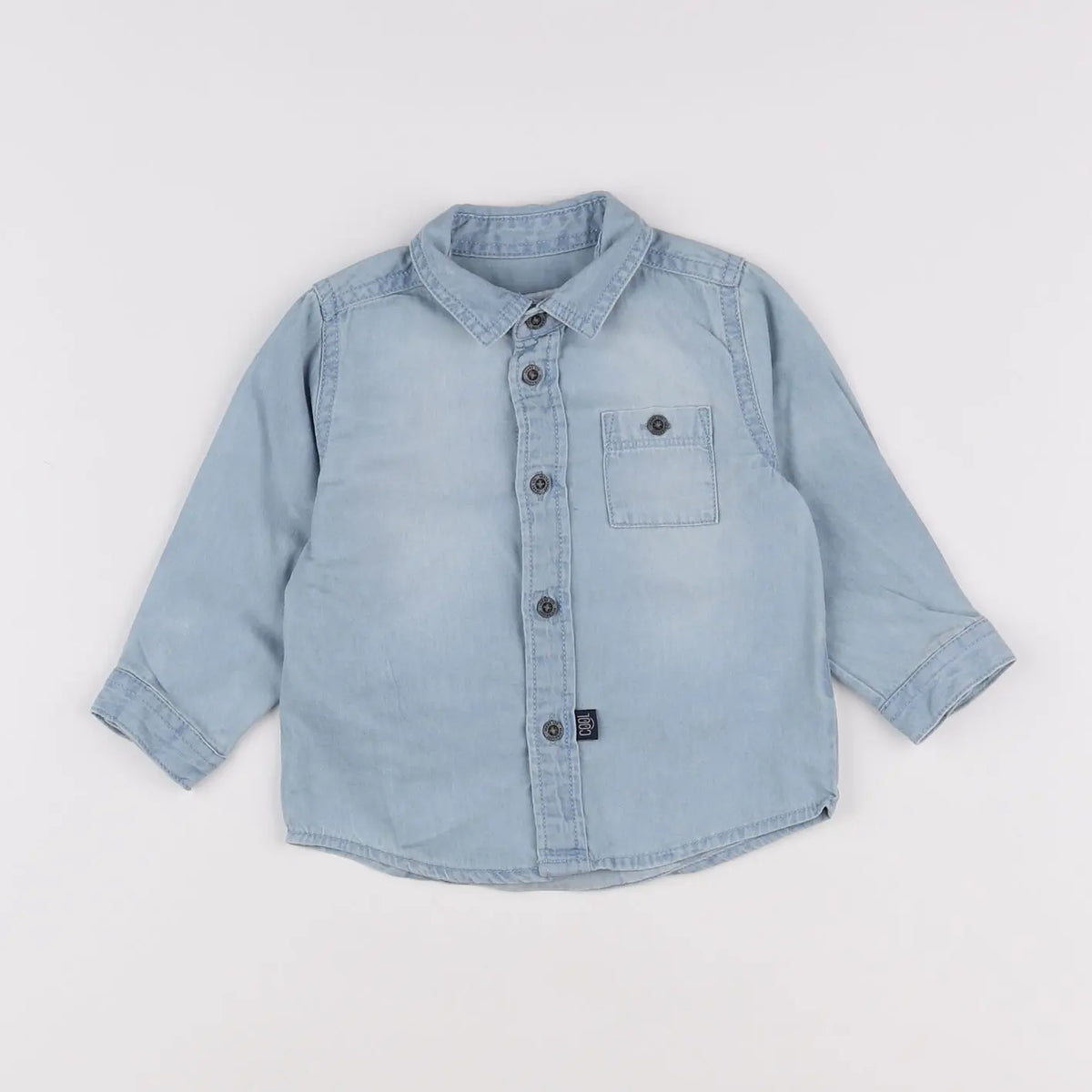 Vertbaudet - chemise bleu - 12 mois
