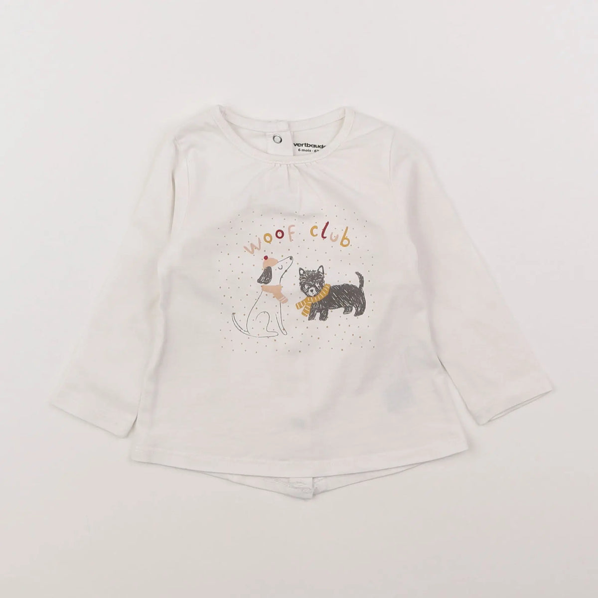 Vertbaudet - tee-shirt blanc - 6 mois