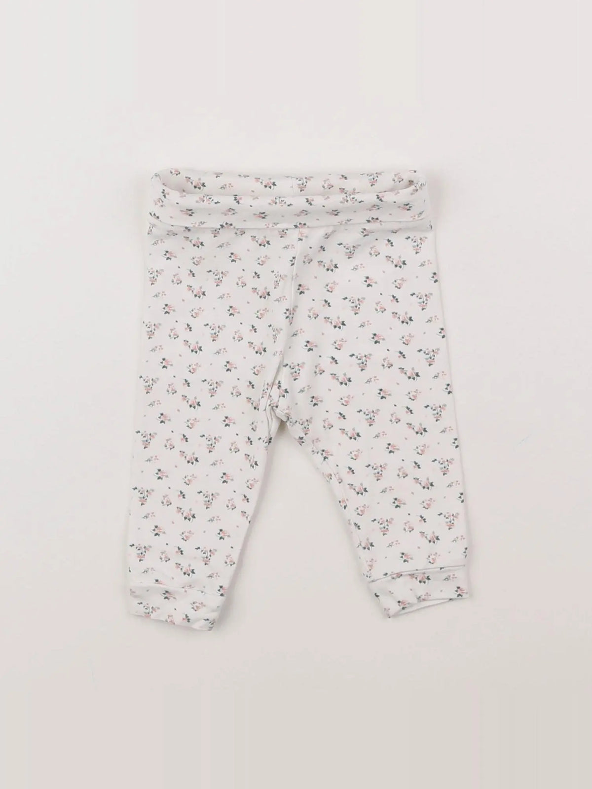 Vertbaudet - legging blanc, rose - 3 mois