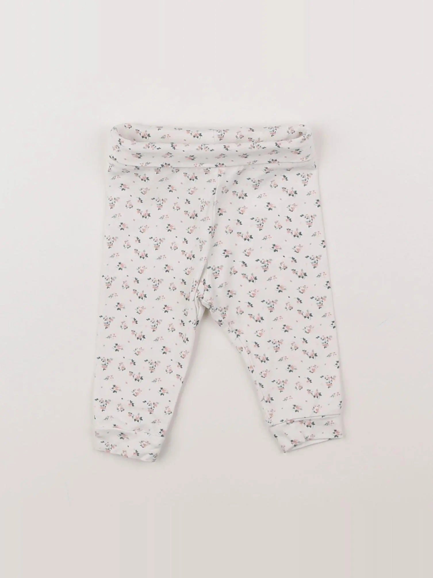 Vertbaudet - legging blanc, rose - 3 mois