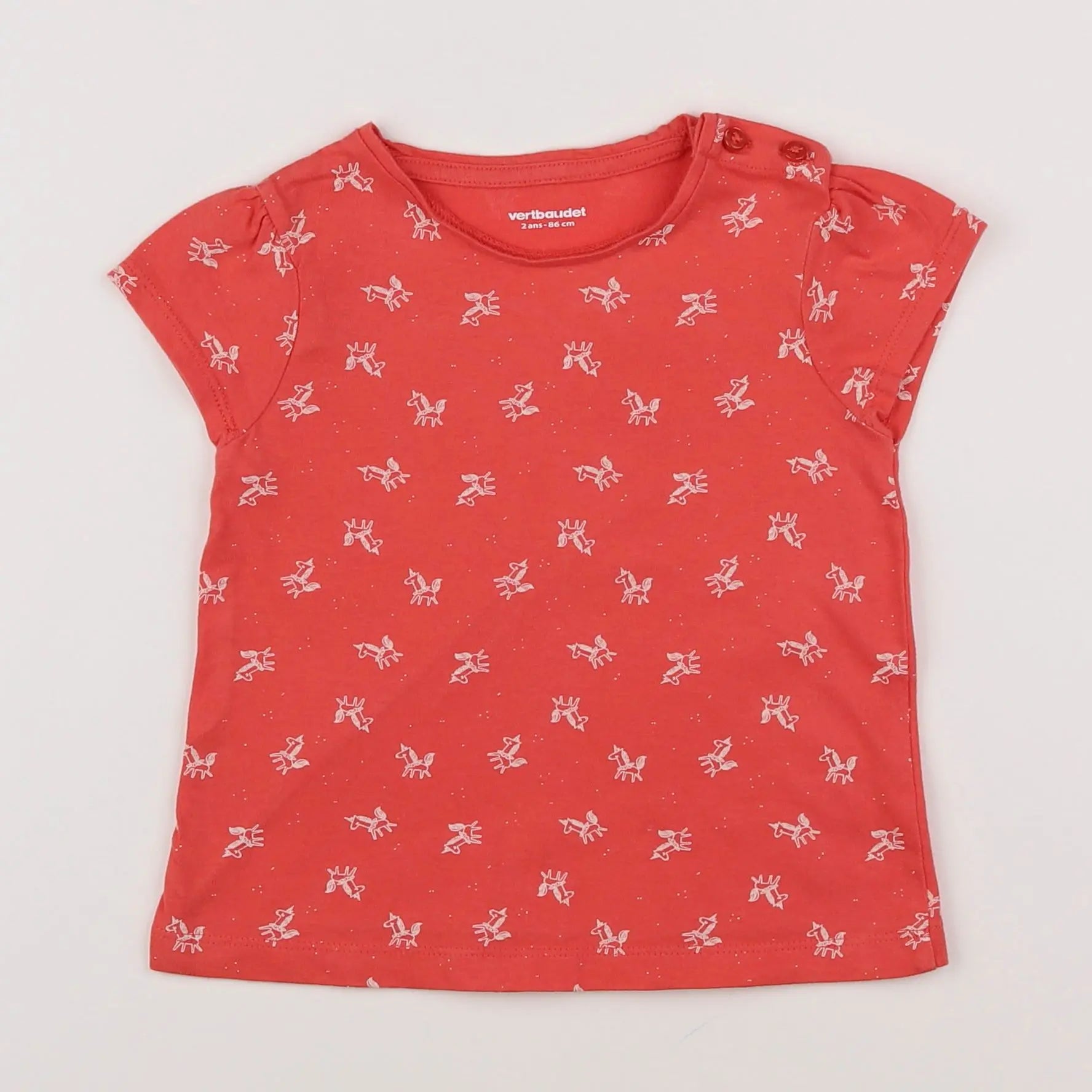 Vertbaudet - tee-shirt rose - 2 ans