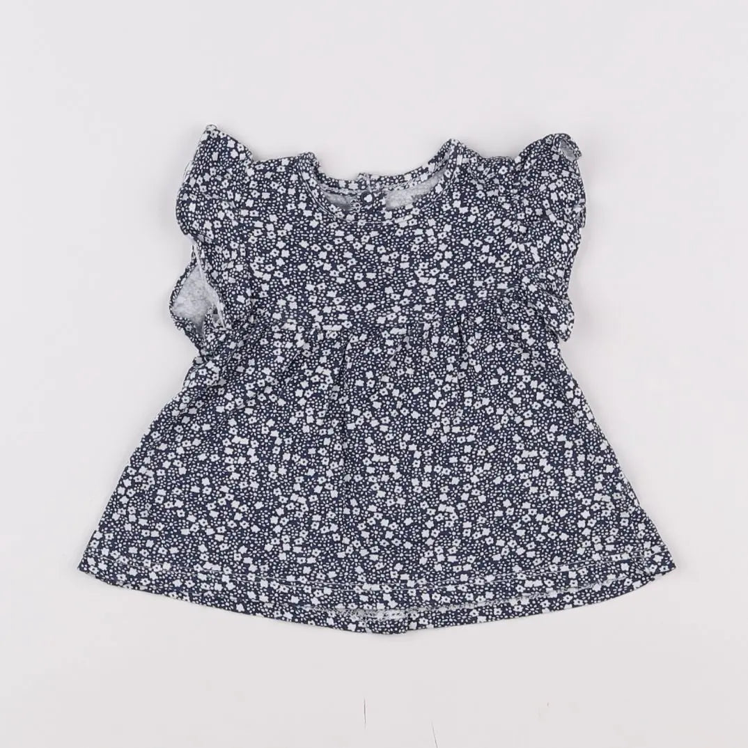 Vertbaudet - tee-shirt blanc, bleu - 3 mois