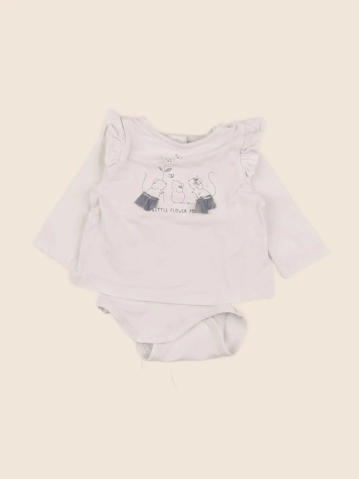 Vertbaudet - body tee-shirt beige - 3 mois