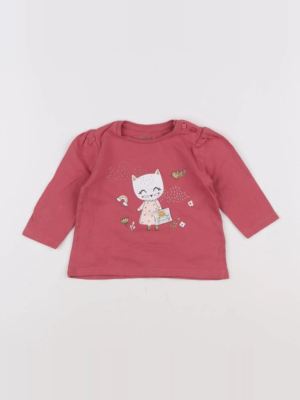 Vertbaudet - tee-shirt rose - 9 mois