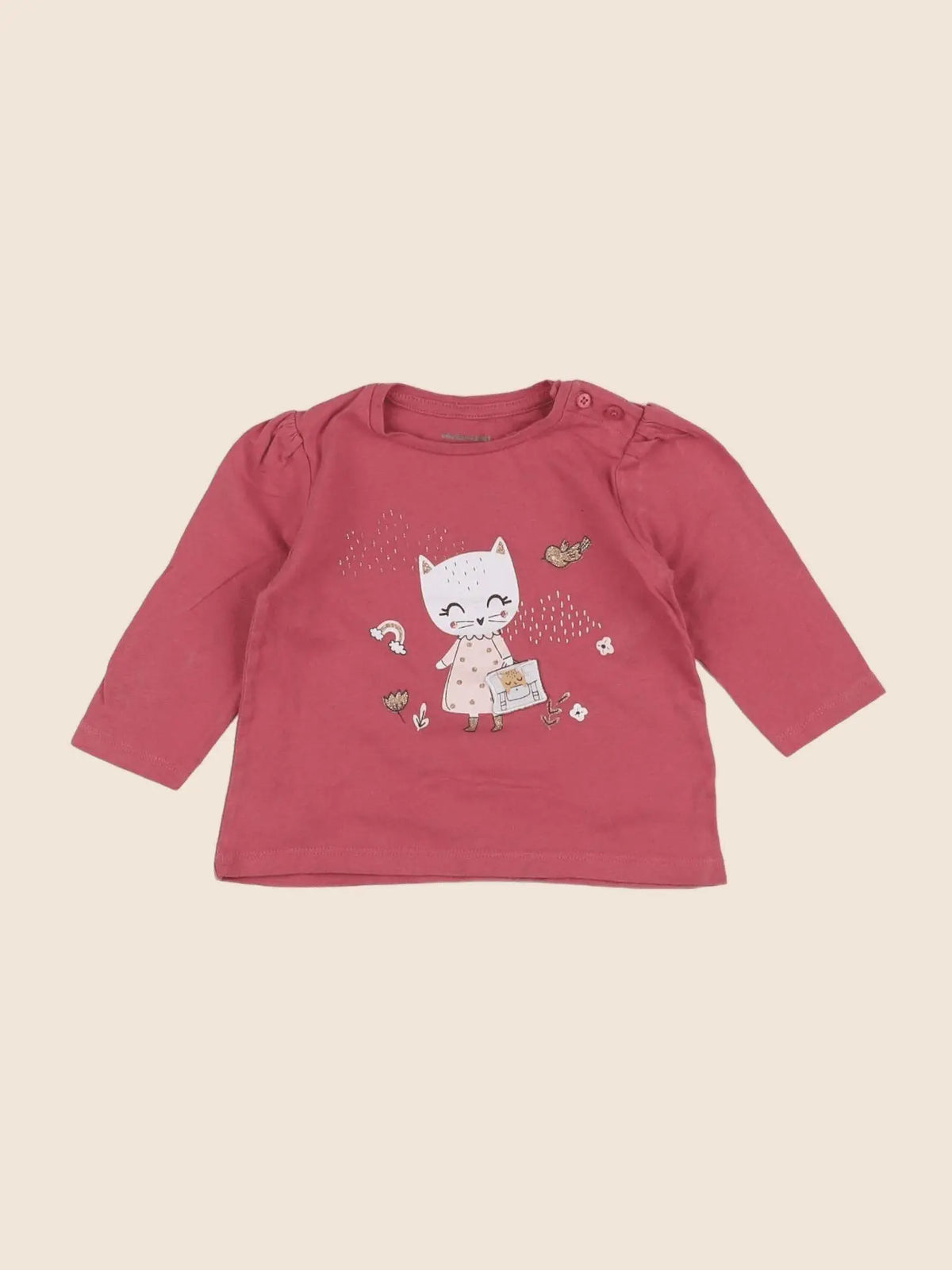 Vertbaudet - tee-shirt rose - 9 mois