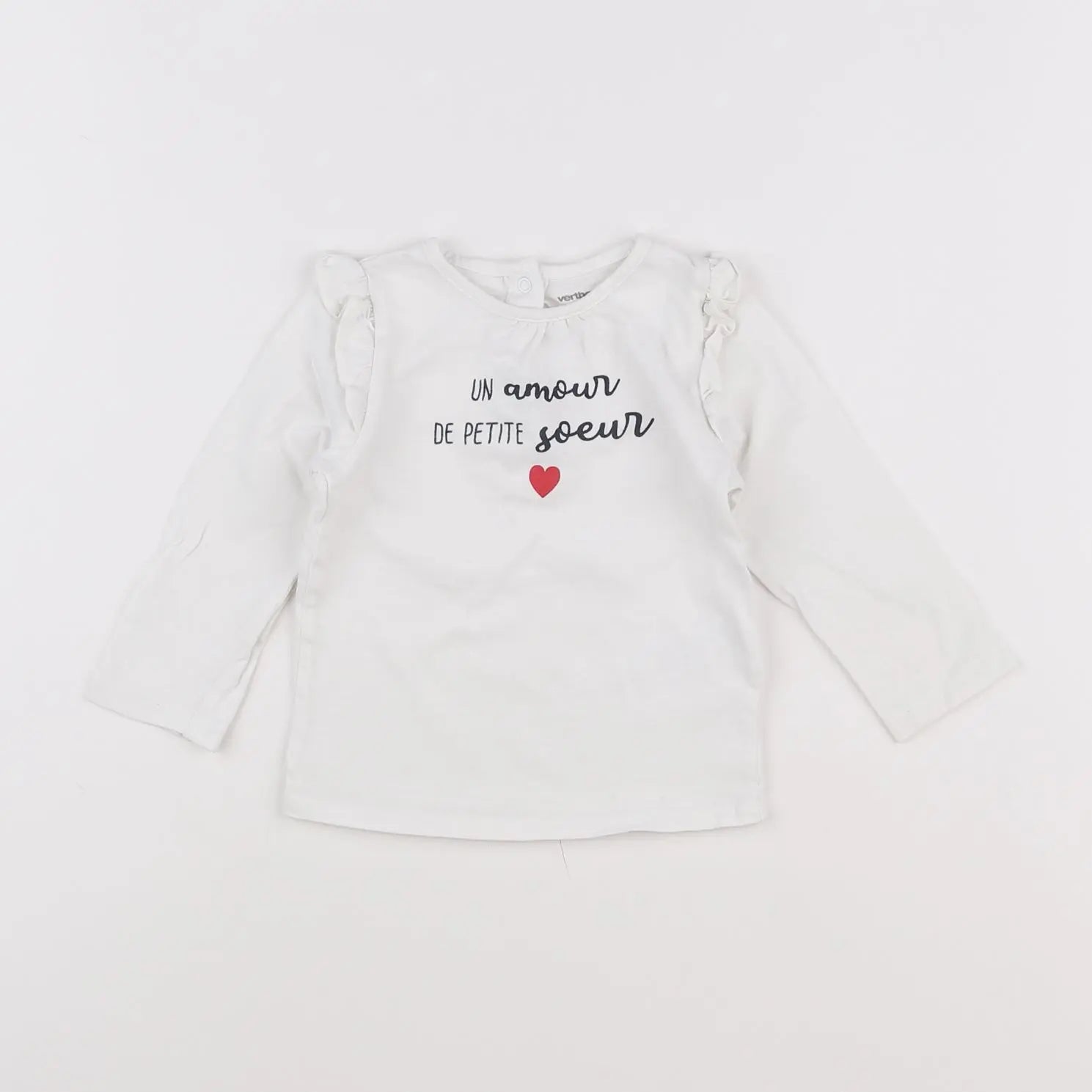 Vertbaudet - tee-shirt blanc - 12 mois