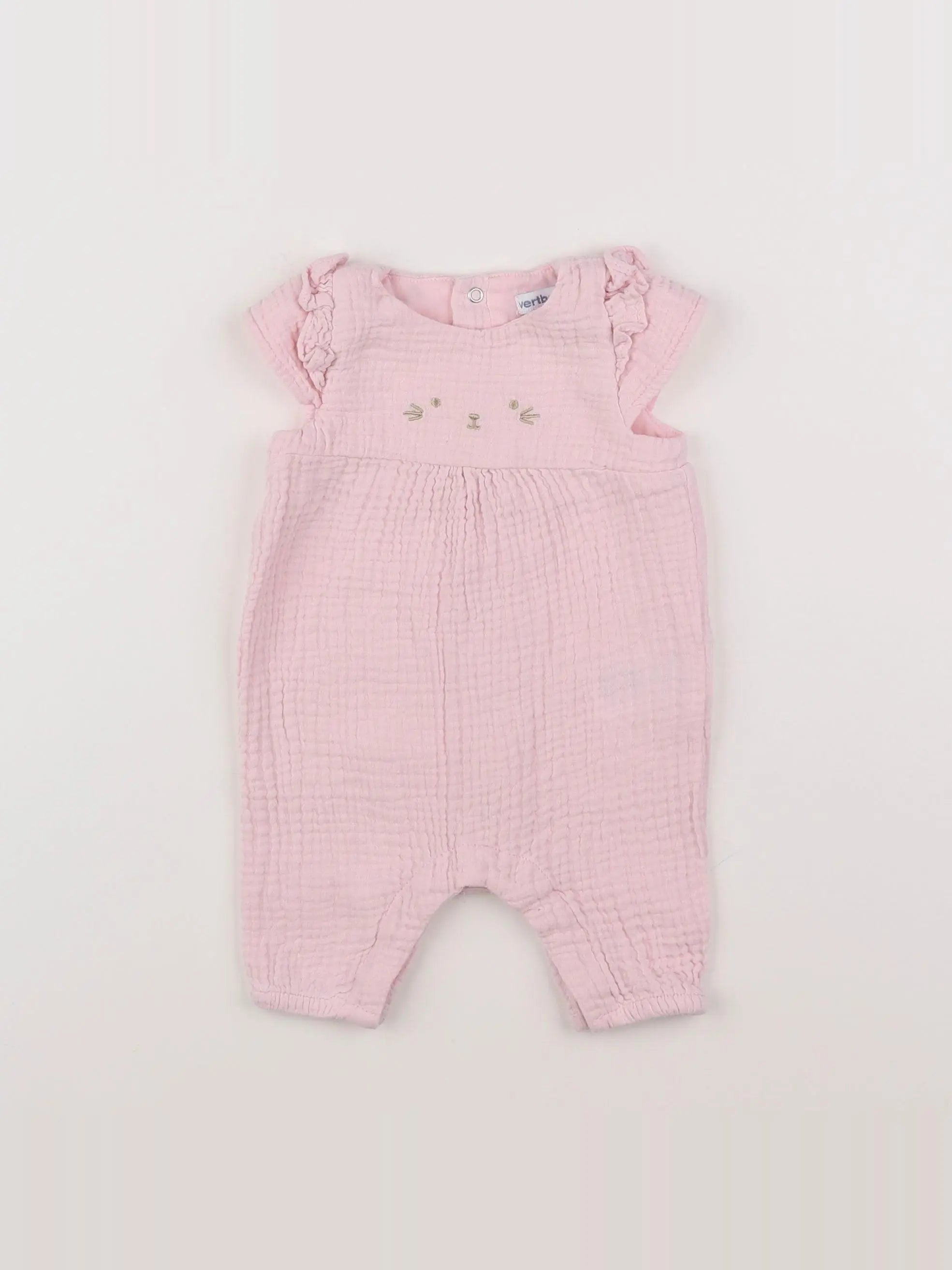 Vertbaudet - combinaison rose - 1 mois