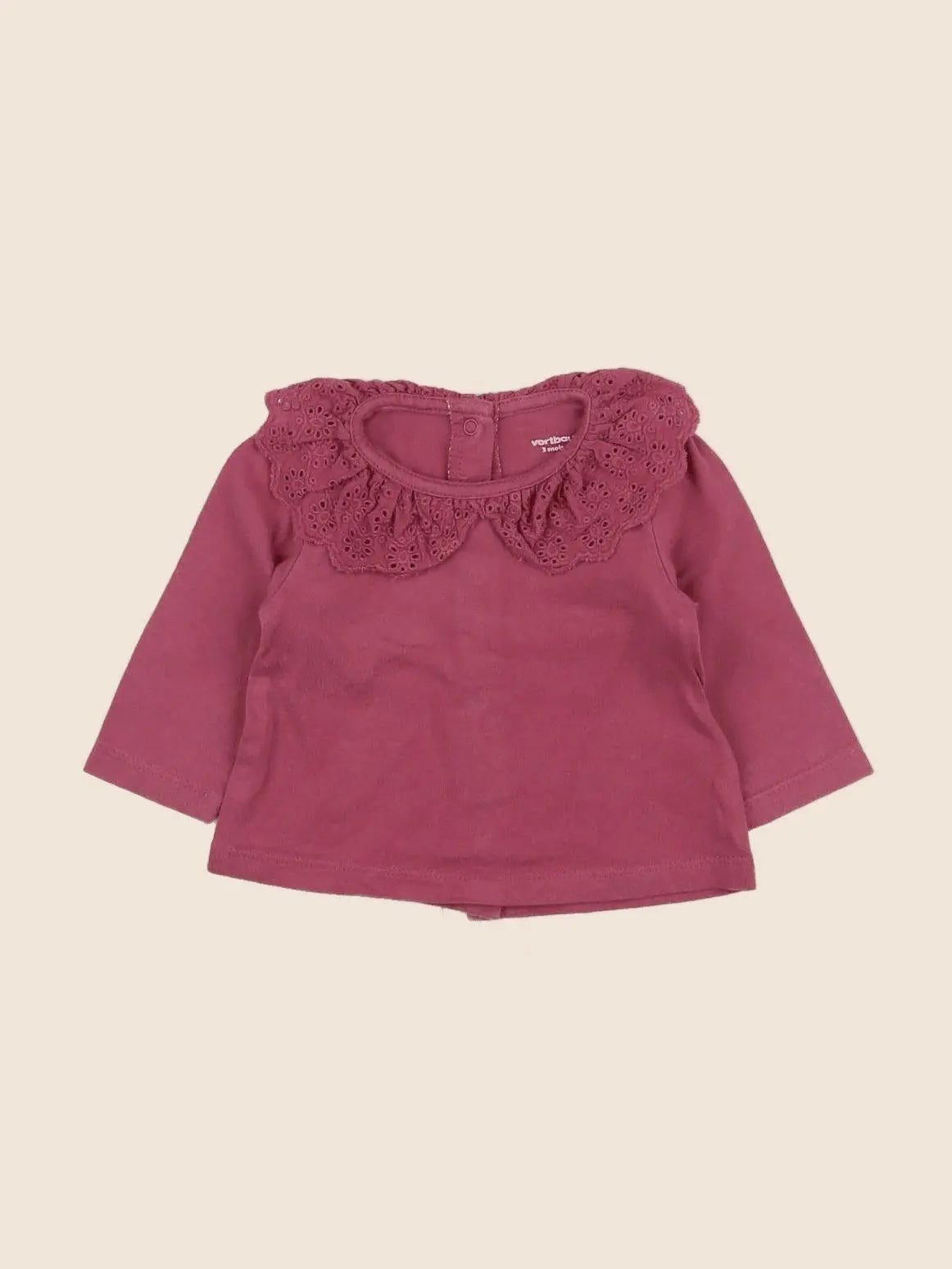 Vertbaudet - tee-shirt rouge - 3 mois