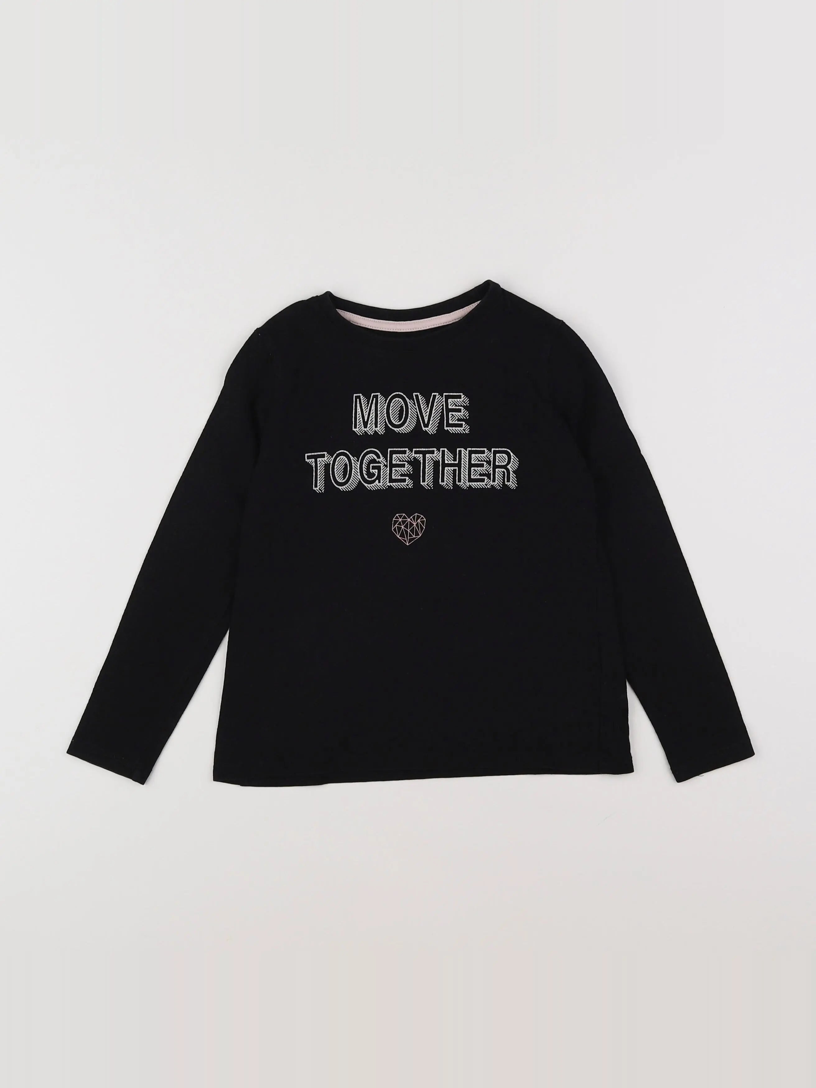 Vertbaudet - tee-shirt noir, argent - 5 ans