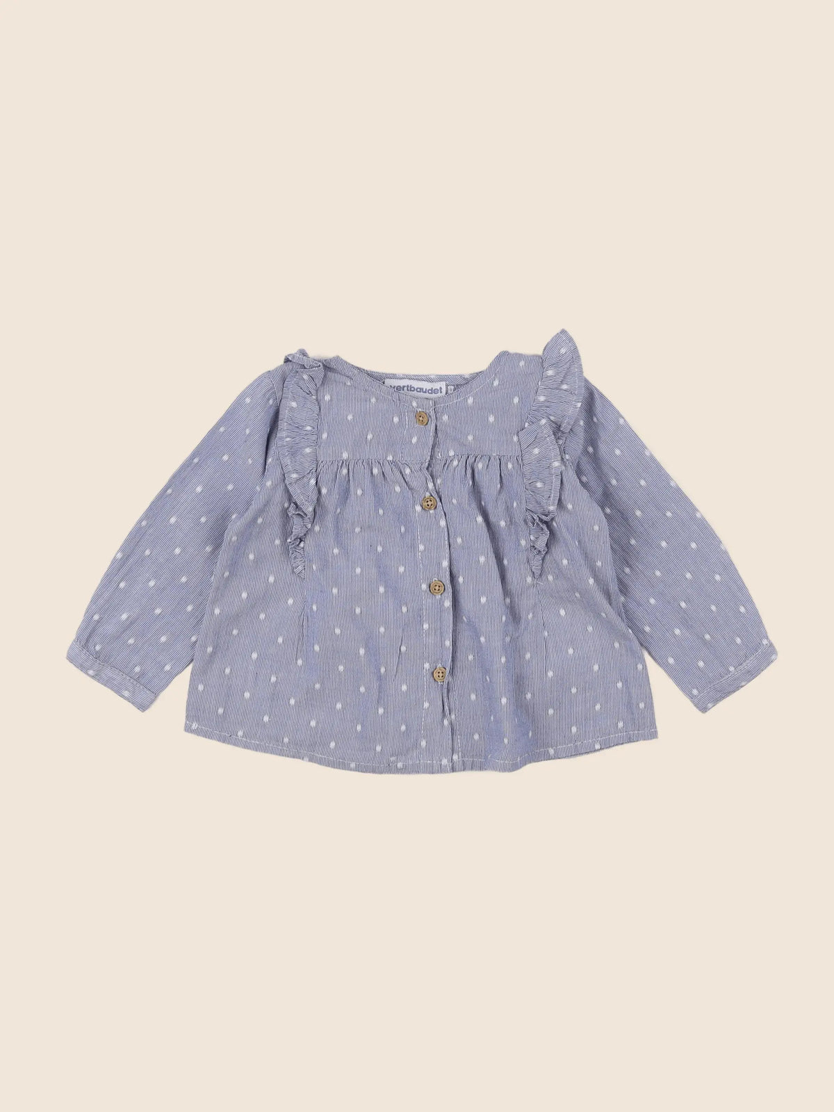 Vertbaudet - blouse bleu - 6 mois