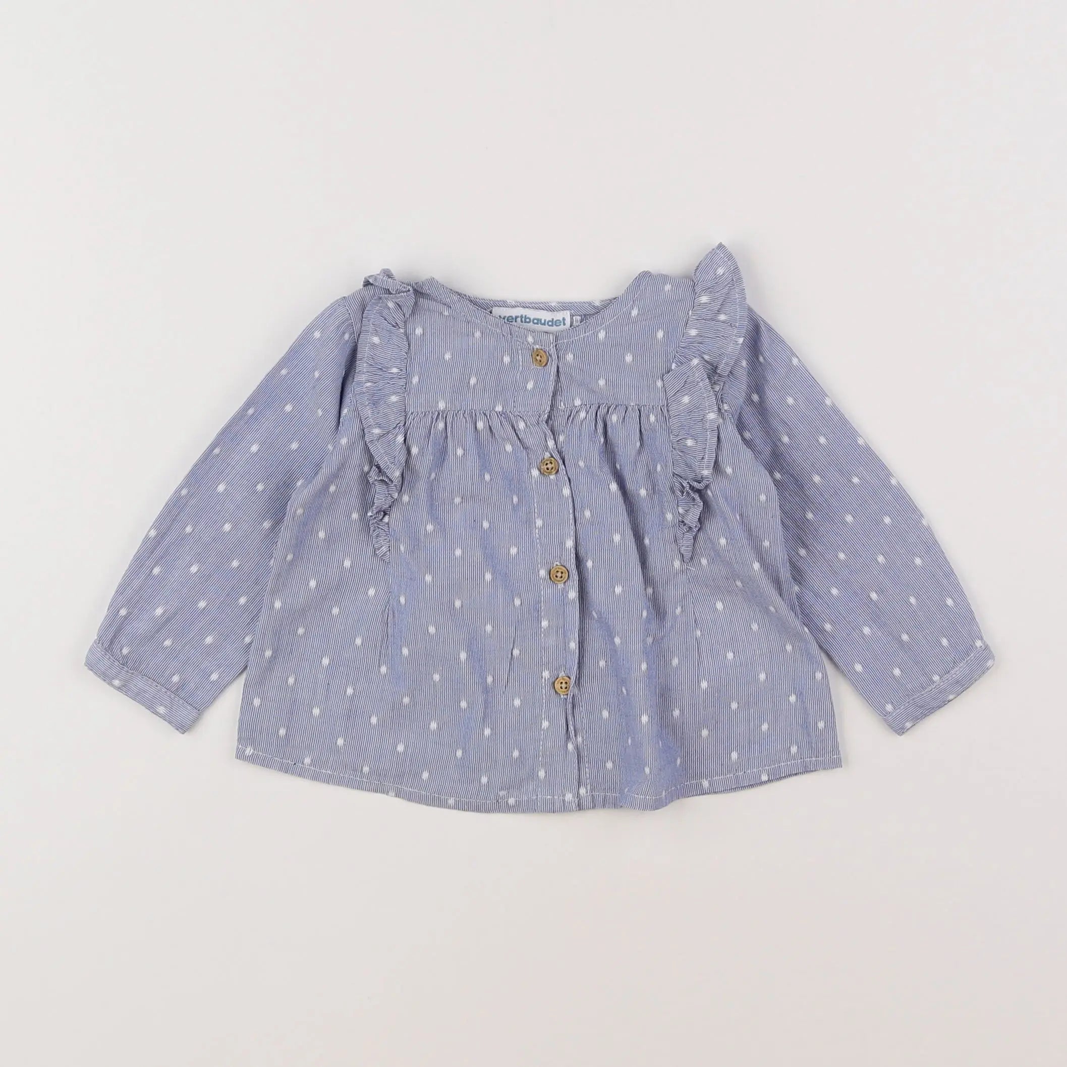 Vertbaudet - blouse bleu - 6 mois