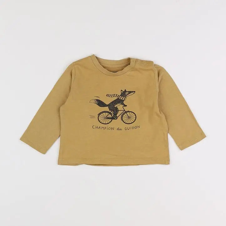 Vertbaudet - tee-shirt jaune - 12 mois