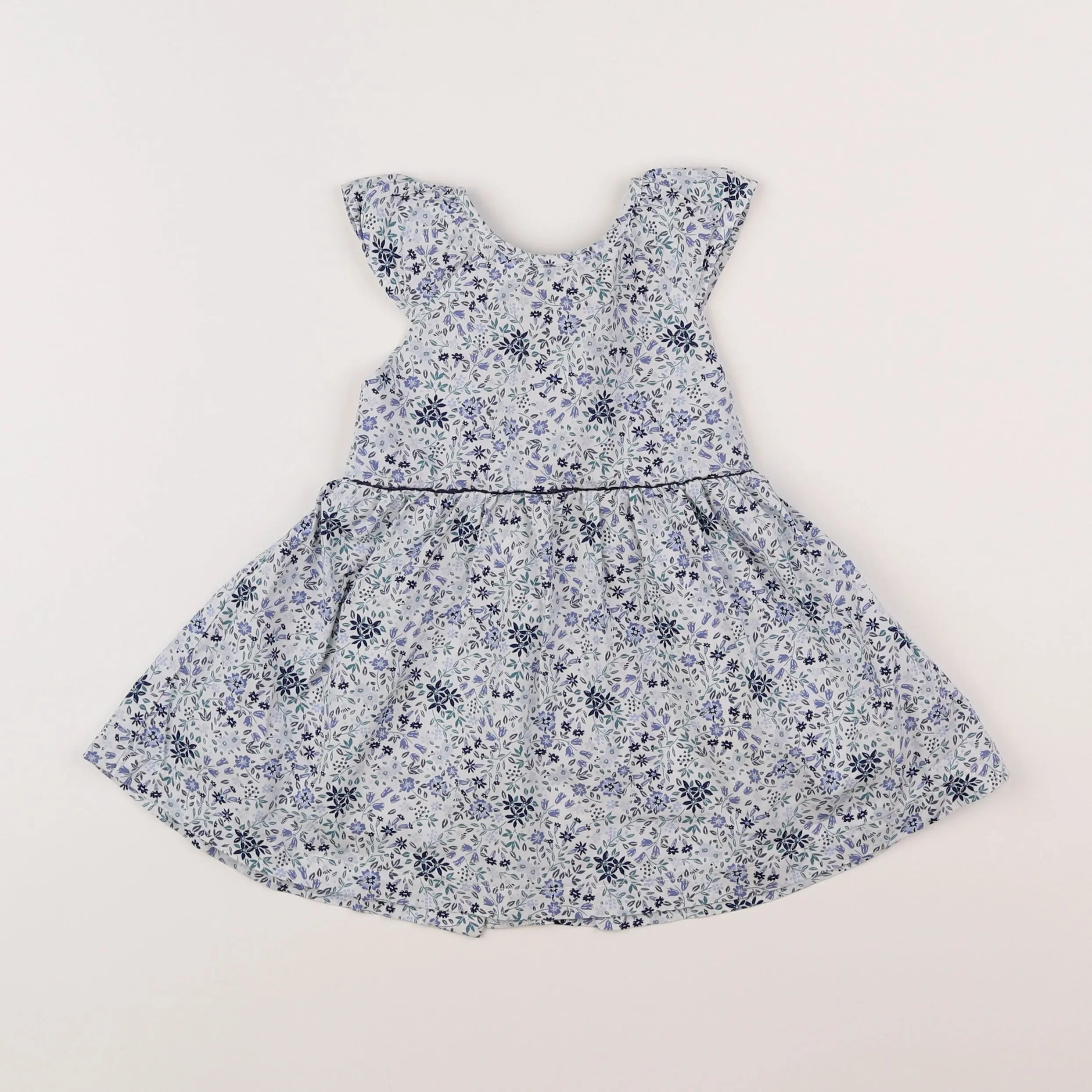Vertbaudet - robe blanc, bleu - 18 mois