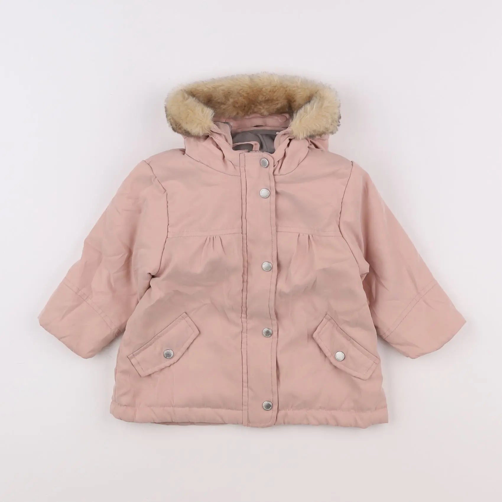 Vertbaudet - manteau rose - 12 mois