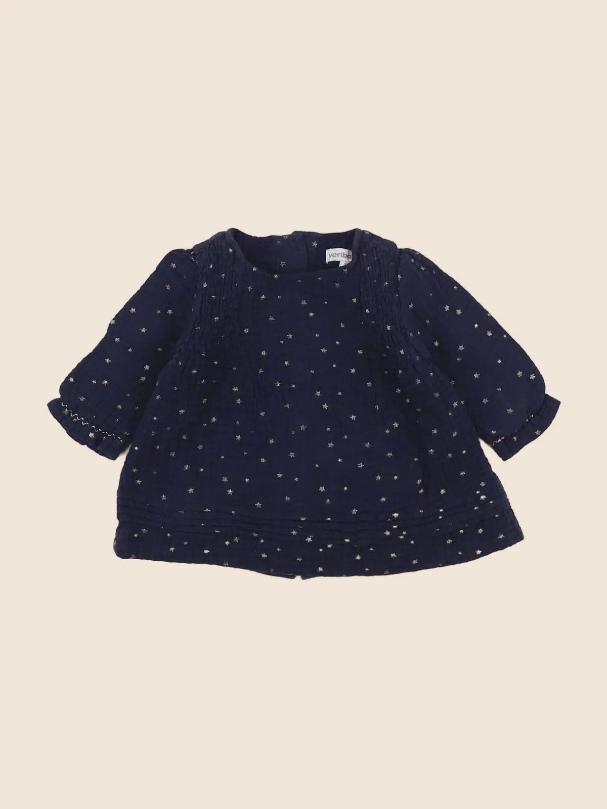 Vertbaudet - robe bleu, or - 3 mois
