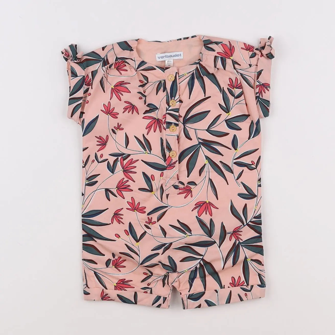 Vertbaudet - combinaison rose - 6 mois