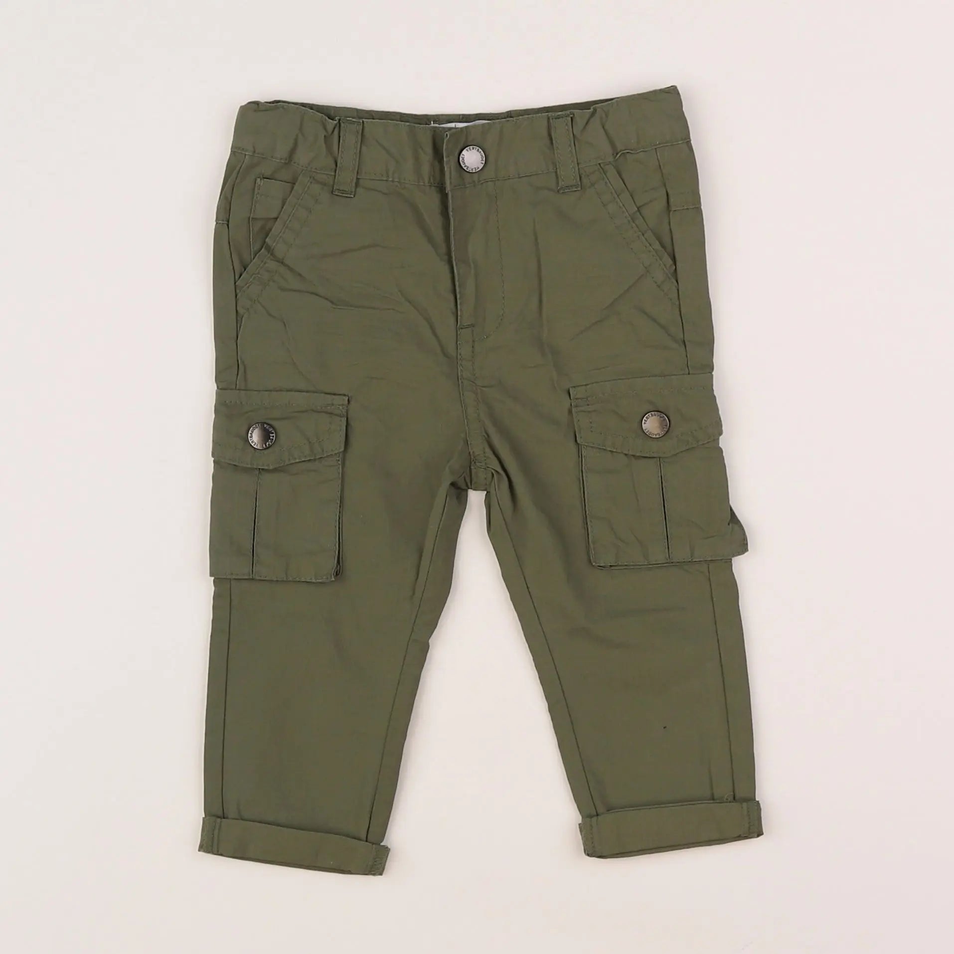 Vertbaudet - pantalon vert - 9 mois
