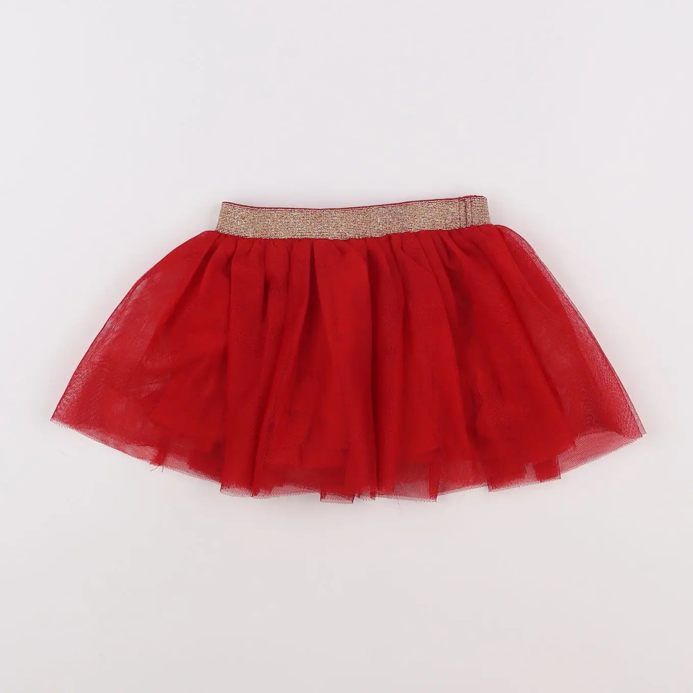 Vertbaudet - jupe rouge, or - 12 mois
