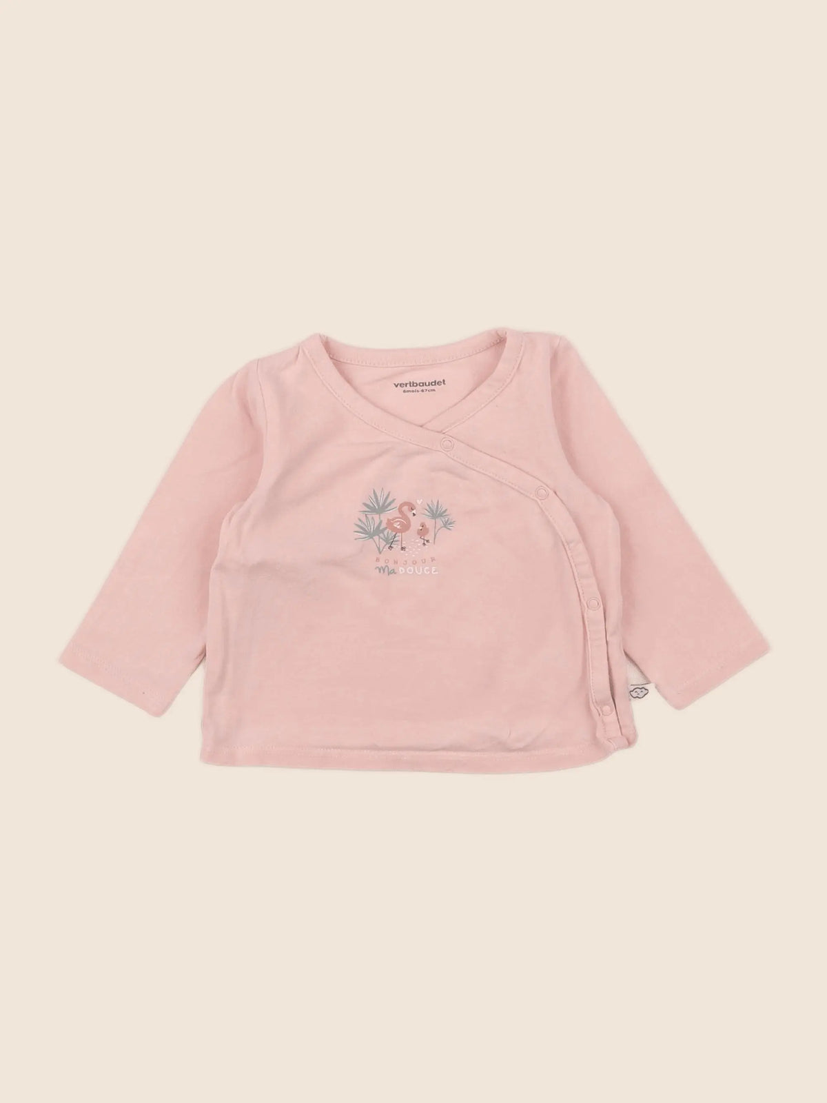 Vertbaudet - tee-shirt rose - 6 mois