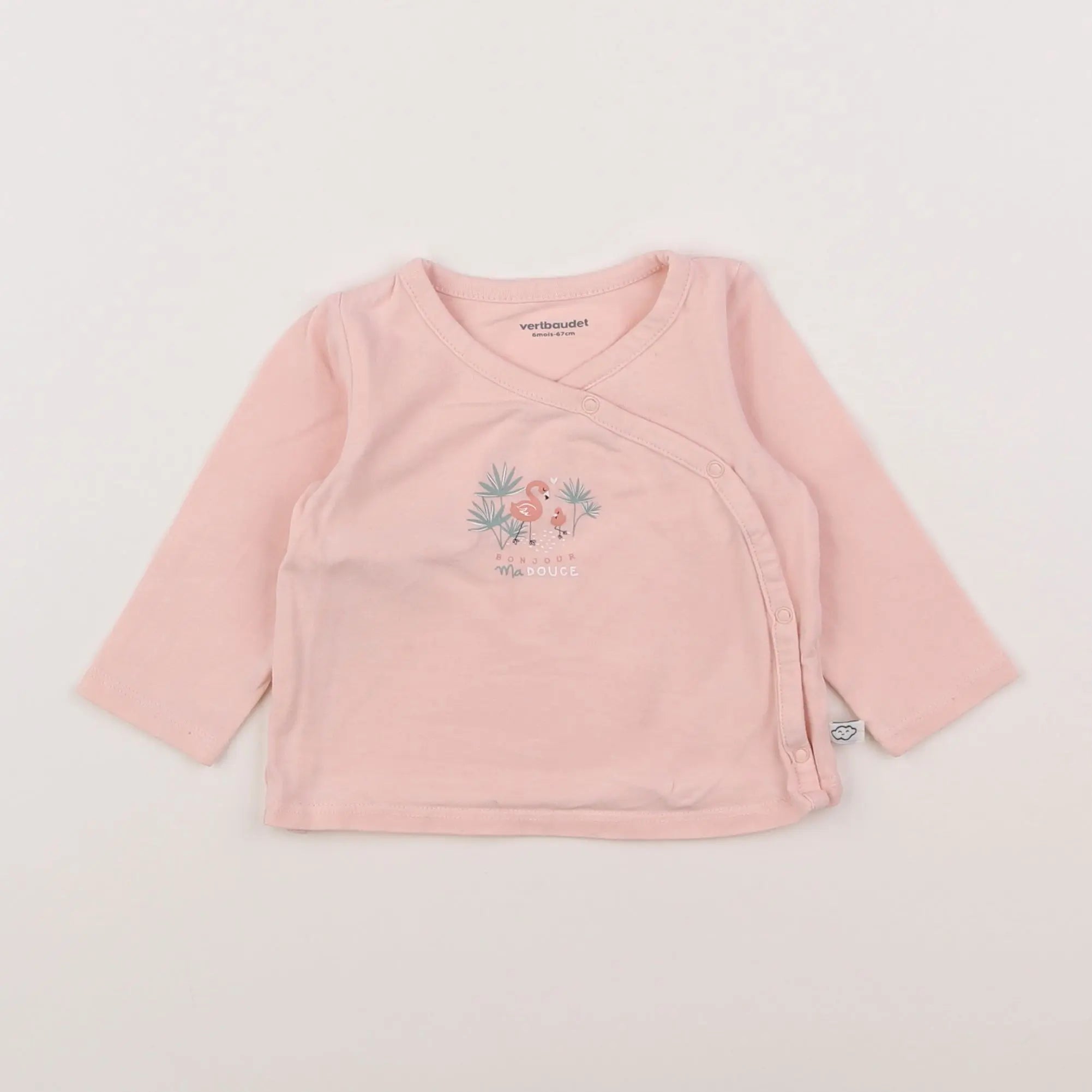Vertbaudet - tee-shirt rose - 6 mois