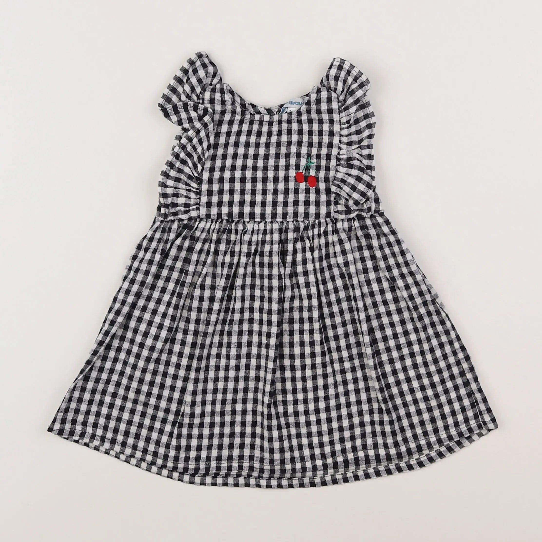 Vertbaudet - robe blanc, noir - 12 mois